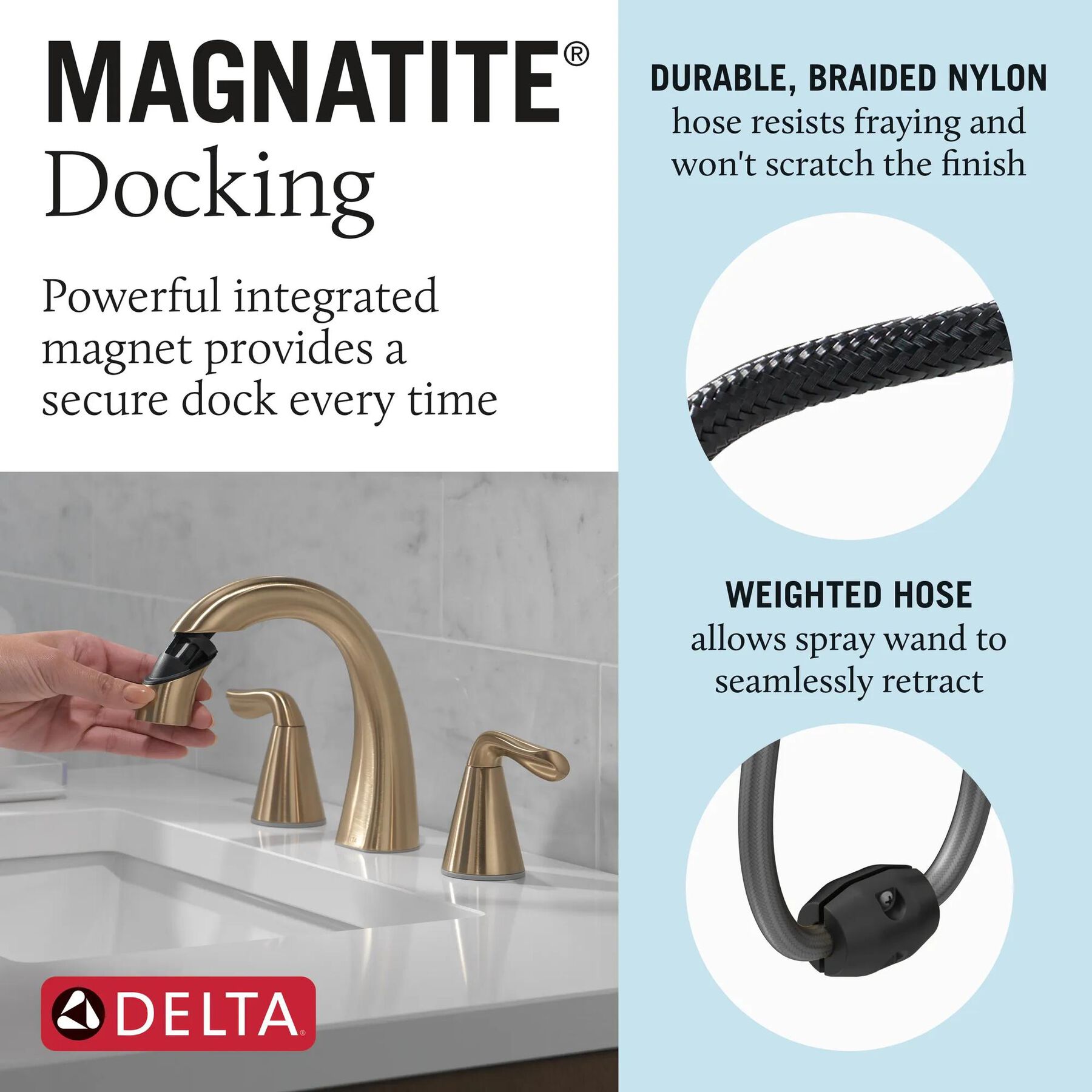 Two Handle Widespread Pull-Down Bathroom Faucet (Recertified)