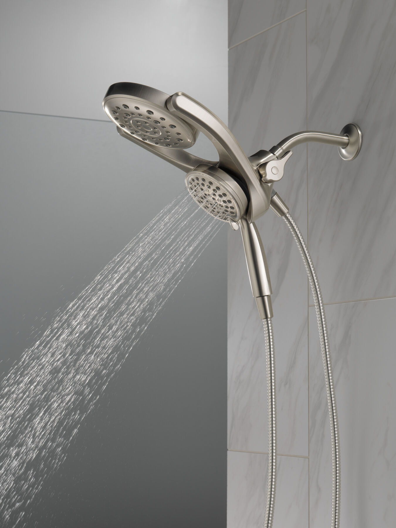 HydroRain&reg; 4-Setting Two-in-One Shower Head (Recertified)