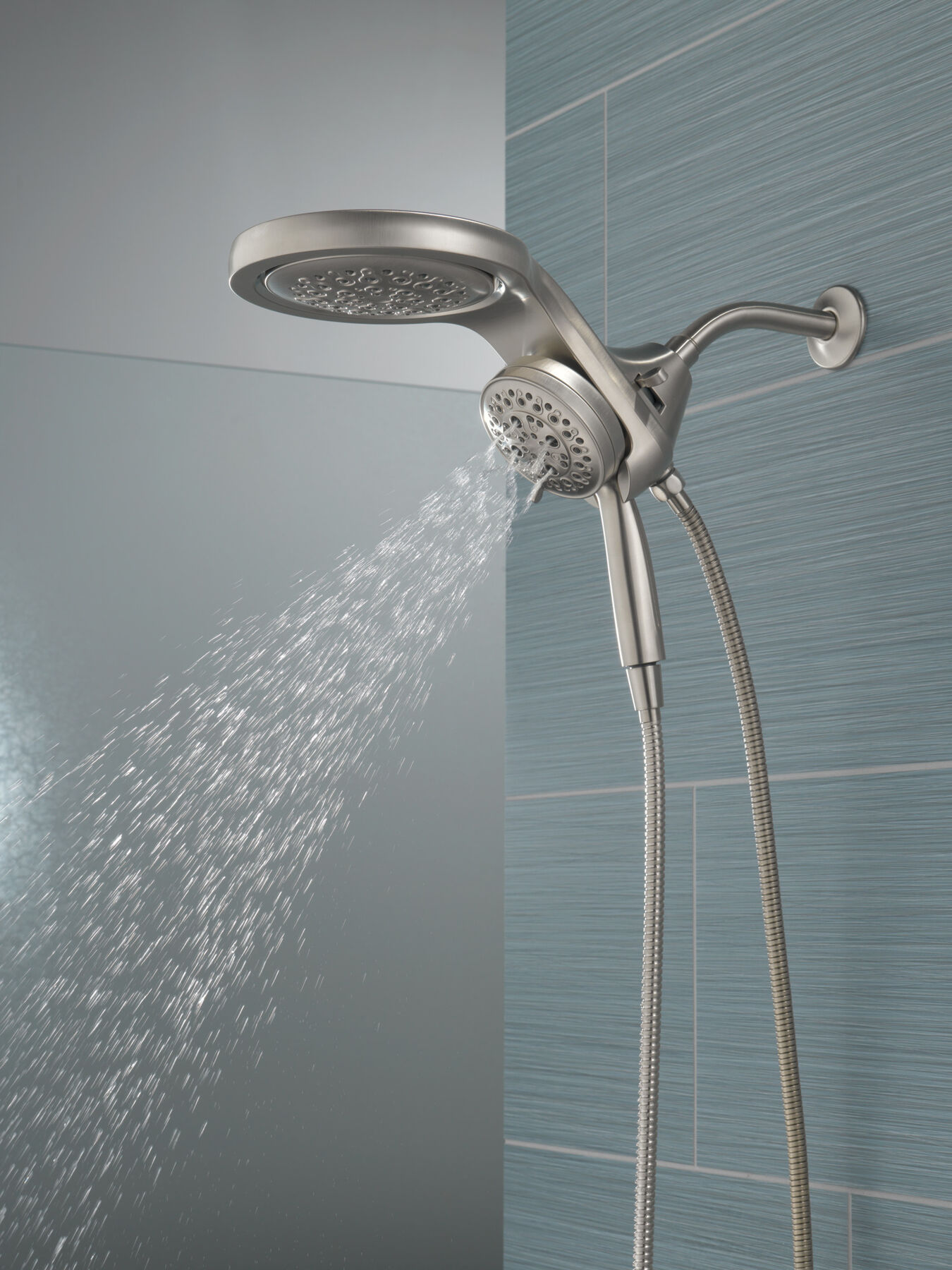 HydroRain&reg; H2Okinetic&reg; 5-Setting Two-in-One Shower Head (Recertified)