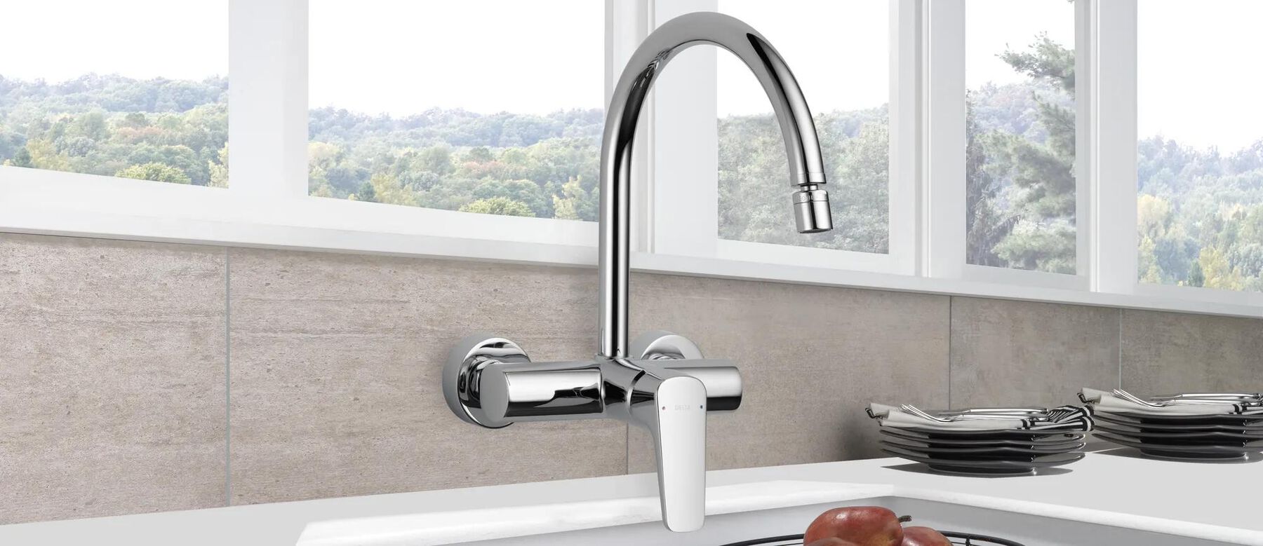 Single Handle On Wall Kitchen Faucet