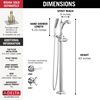 Single Handle Floor Mount Tub Filler Trim - Less Handle