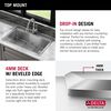 30&rdquo; Workstation Kitchen Sink Drop-In Top Mount Stainless Steel Single Bowl with WorkFlow&trade; Ledge and Accessories
