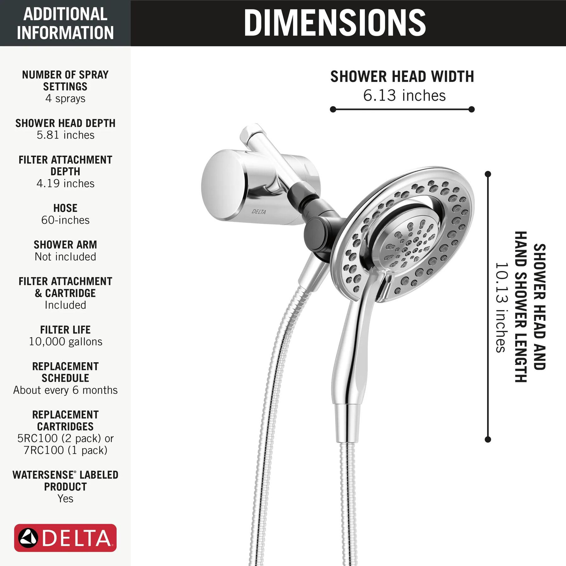 Shower Filter Attachment with 4-Setting In2ition&reg;