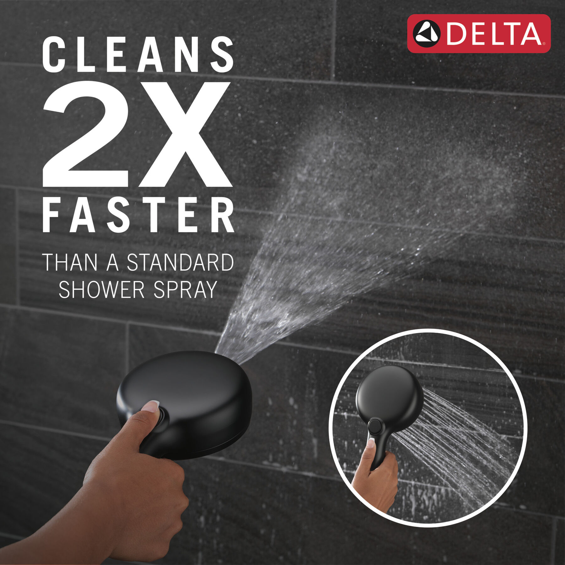 7-Setting Slide Bar Hand Shower with Cleaning Spray (Recertified)