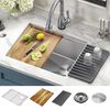23&rdquo; Workstation Undermount&nbsp;Single Bowl&nbsp;16 Gauge Stainless Steel&nbsp;Kitchen Sink&nbsp;with&nbsp;WorkFlow&trade; Ledge and Accessories