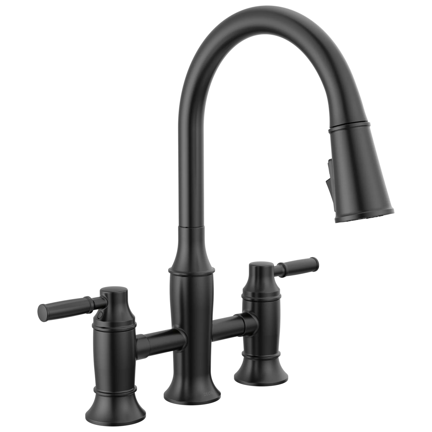 Two Handle Pull-Down Bridge Kitchen Faucet (Recertified)