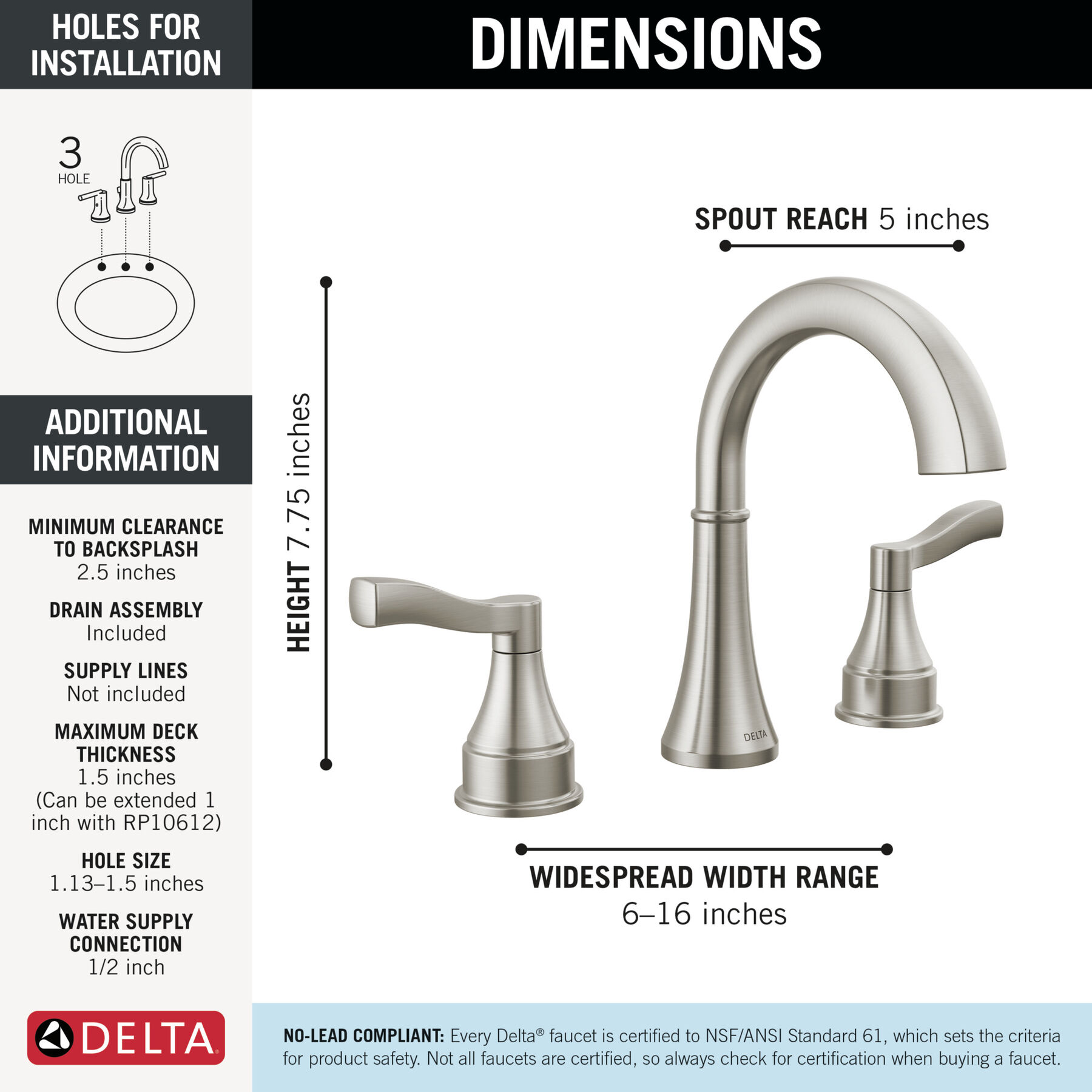 Widespread Lavatory Faucet with 14 Series Tub Shower Trim and Rough Bundle