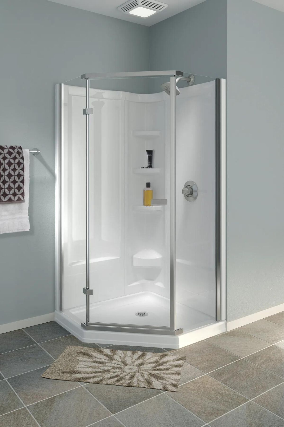 38" Frameless Neo Angle Shower Enclosure