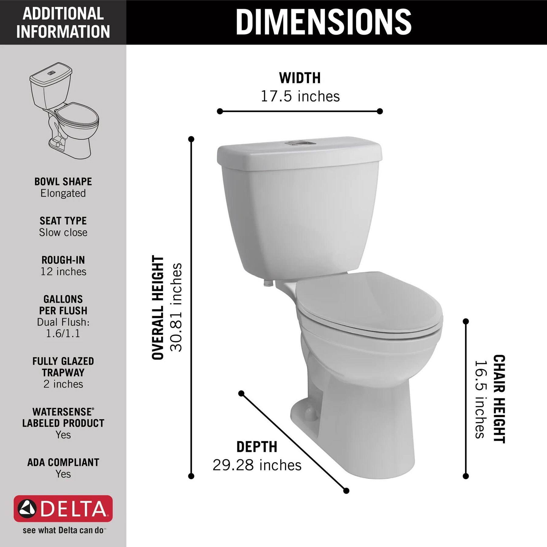 Foundations Dual Flush Elongated Toilet