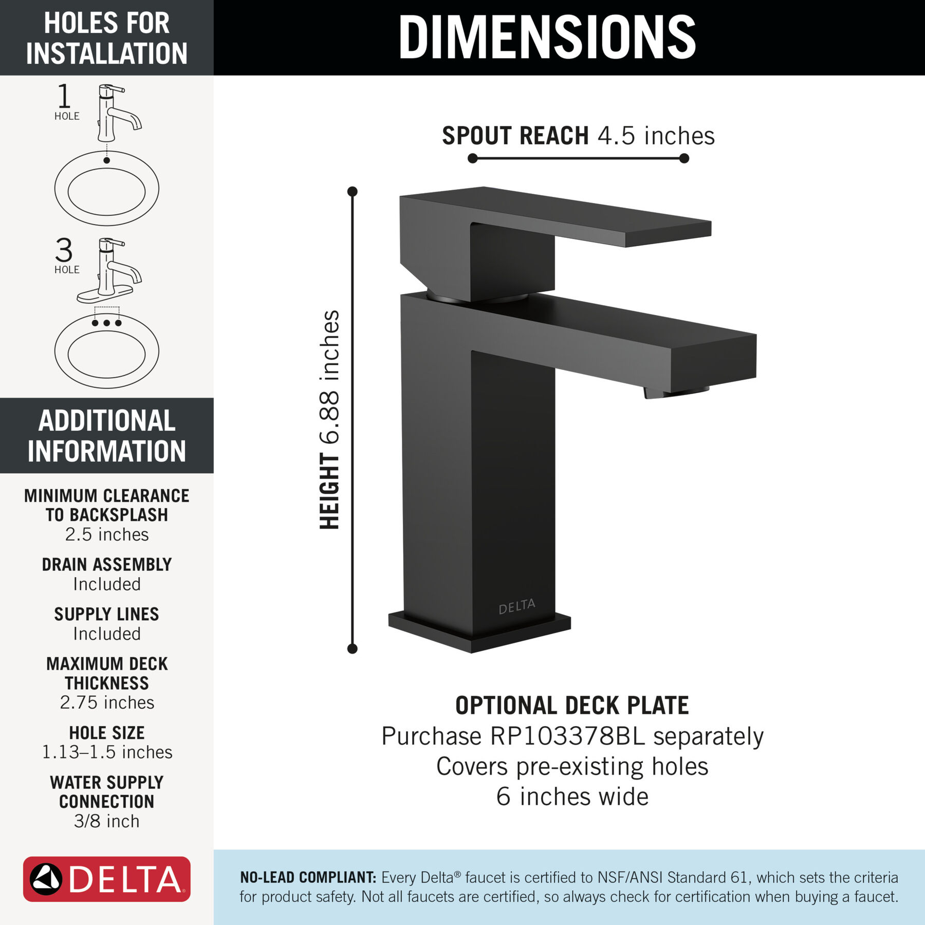 Single Handle Project-Pack Bathroom Faucet