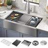 36&rdquo; Workstation Undermount&nbsp;Single Bowl&nbsp;16 Gauge Stainless Steel&nbsp;Farmhouse Apron Front Kitchen Sink&nbsp;with&nbsp;WorkFlow&trade; Ledge and Accessories
