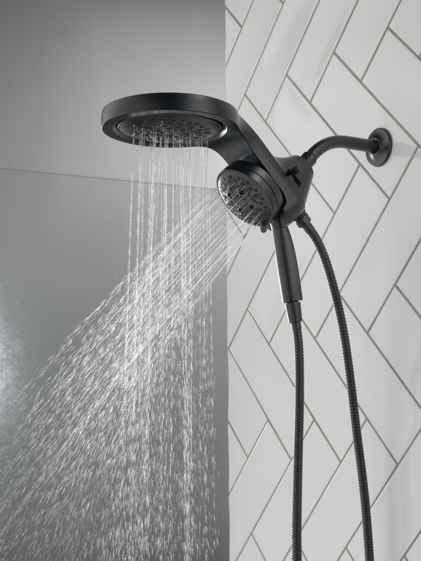 HydroRain&reg; H2Okinetic&reg; 5-Setting Two-in-One Shower Head (Recertified)