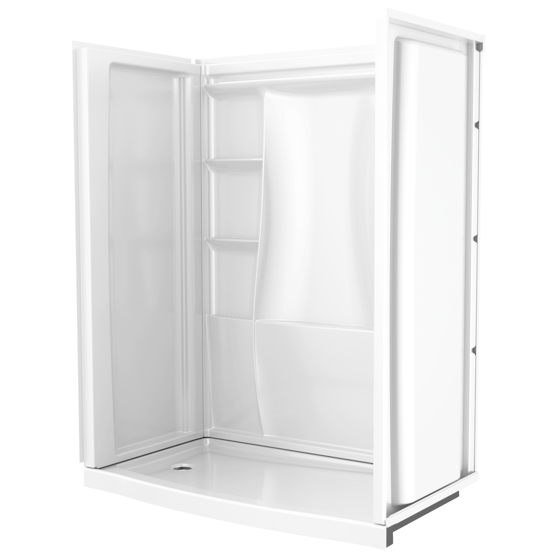 60 x 32" Curved Alcove Shower Base with Left Drain