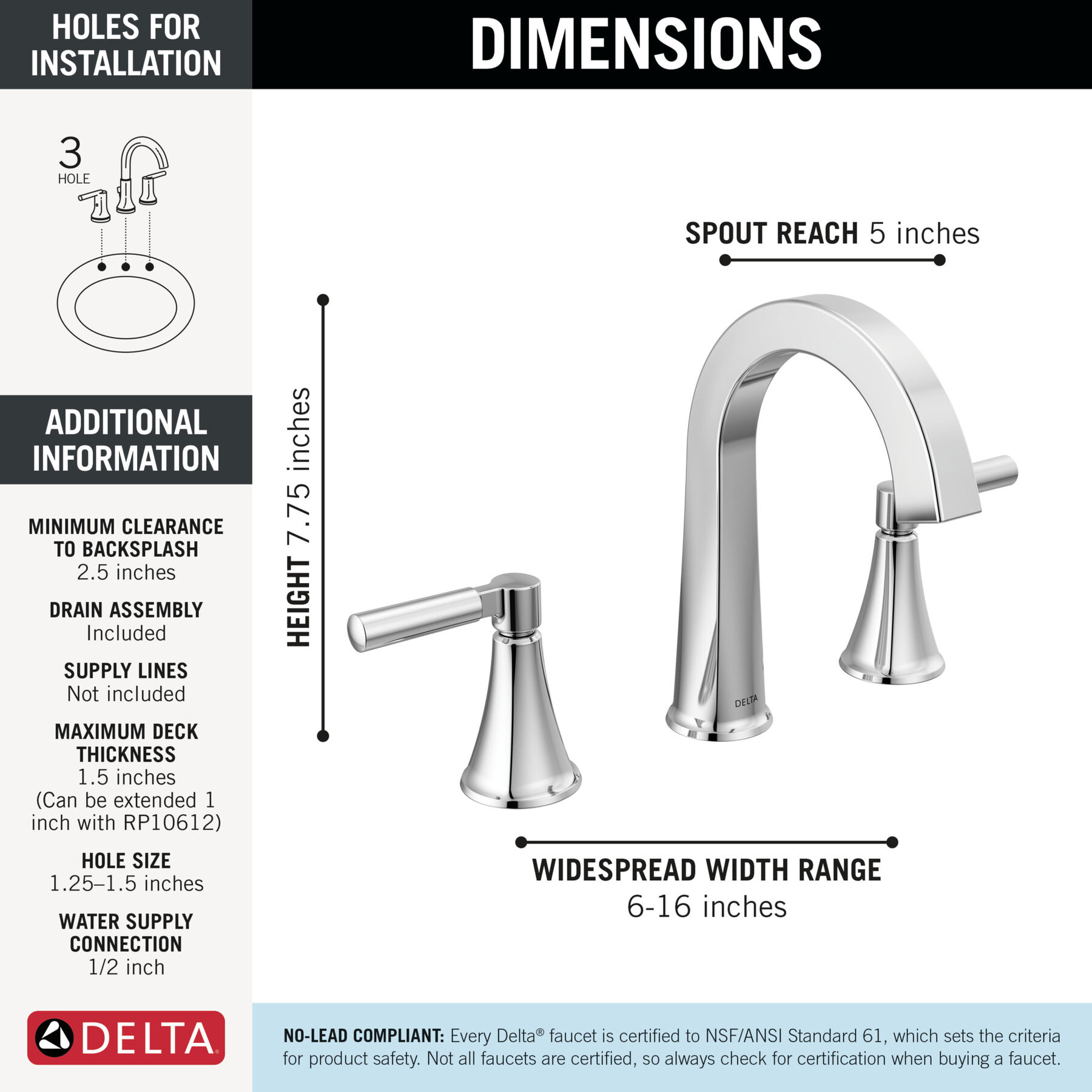 Two Handle Widespread Bathroom Faucet