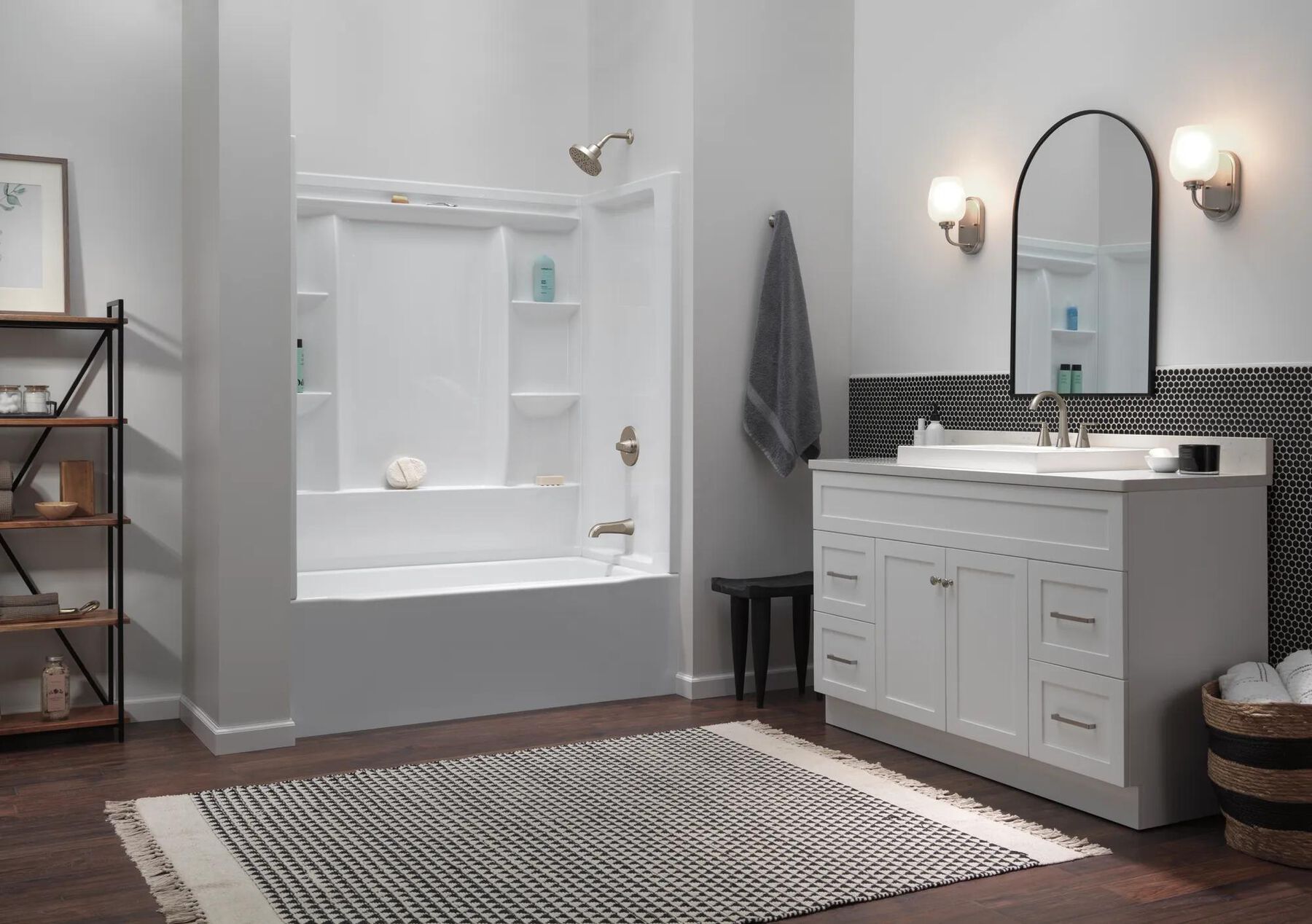 60x30 Alcove Bathtub, Wall Set, Trim and Drain Bundle - Right Drain