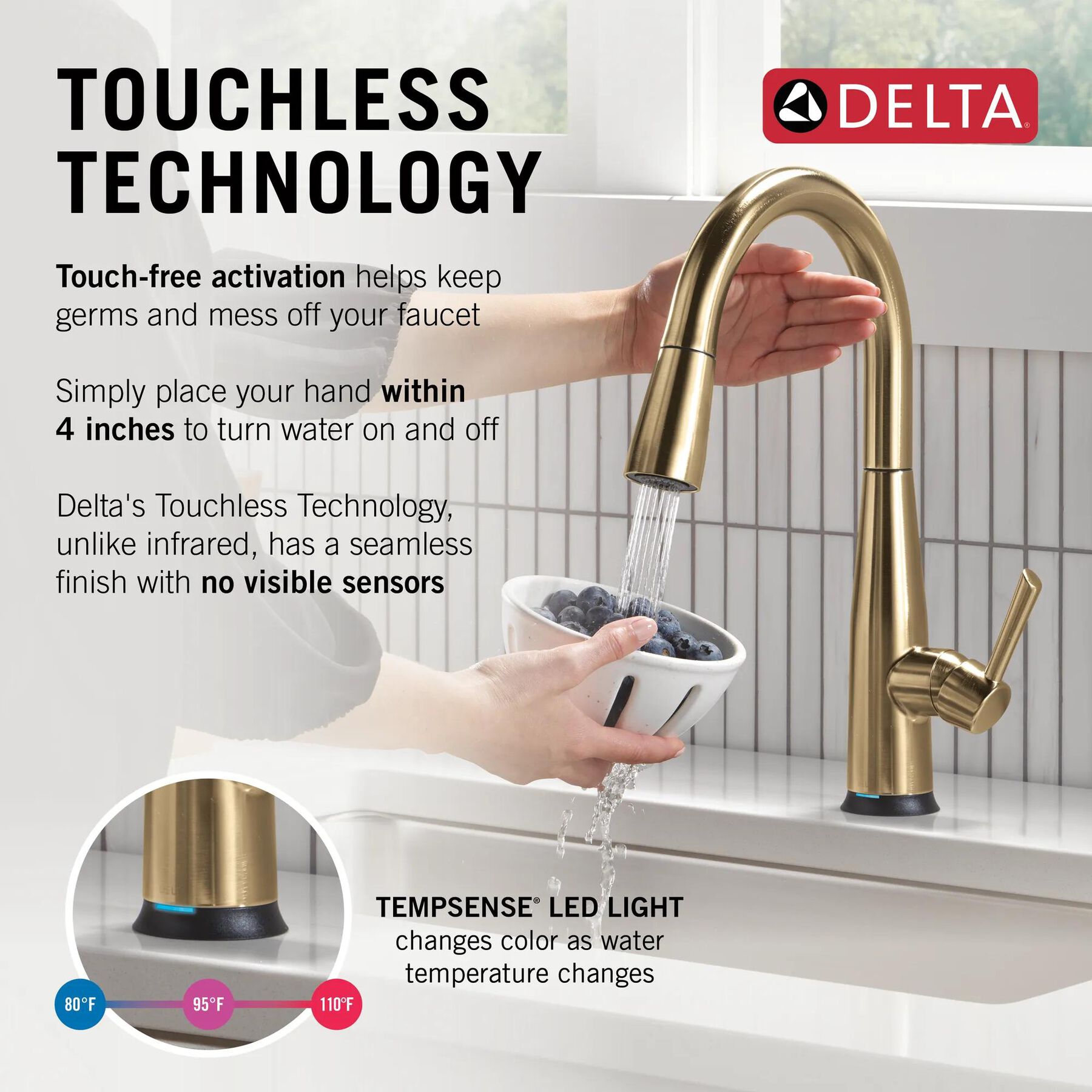 Touch<sub>2</sub>O&reg; Technology Kitchen Faucet with Touchless Technology (Recertified)