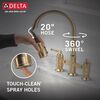 Two Handle Pull-Down Bridge Kitchen Faucet