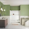 60x32 Alcove Shower Base with Tile Wall Bundle  - Right Seat Left Drain Curve