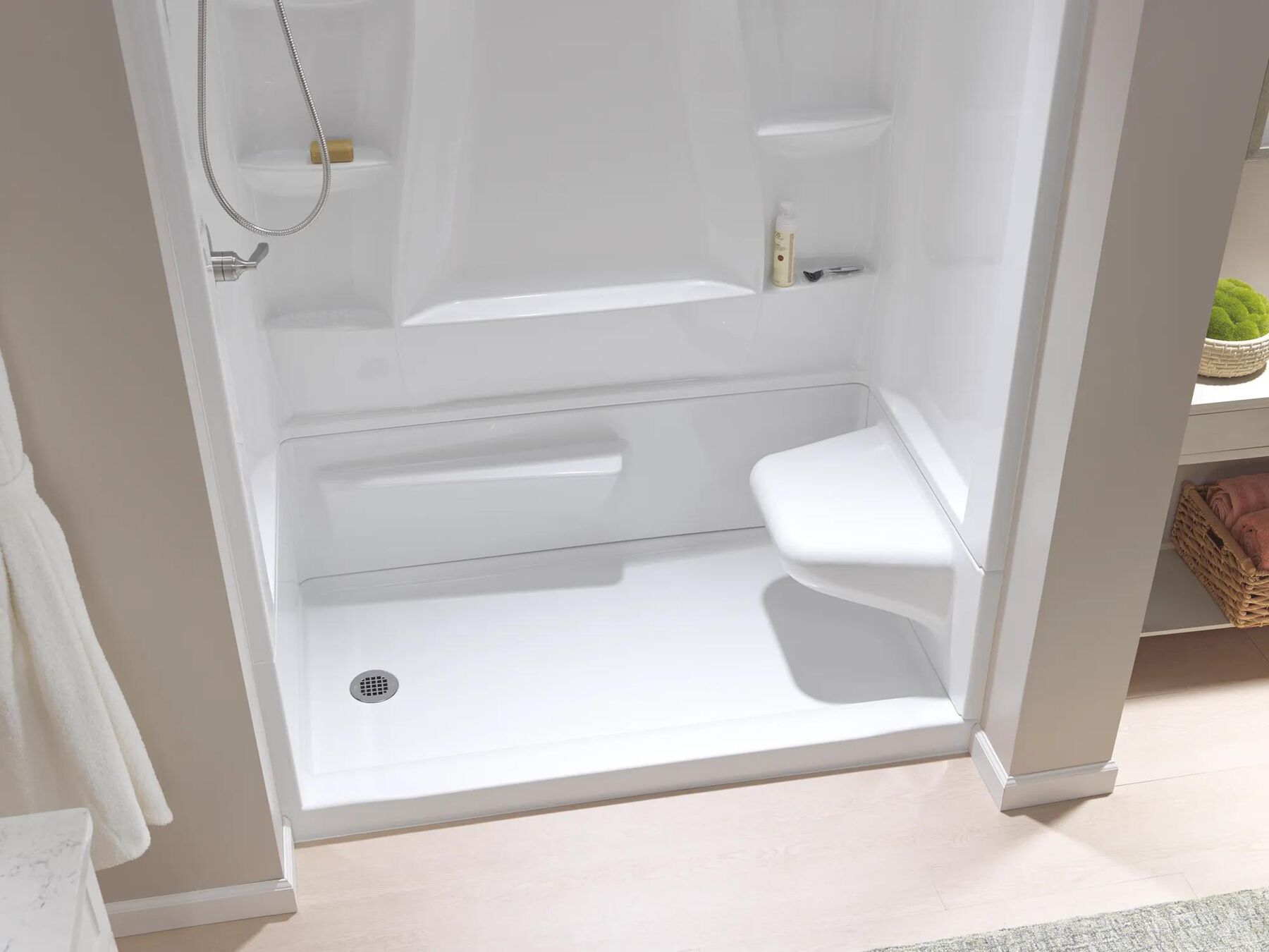 Procrylic Seated Shower Kit 60"x32" Left Drain