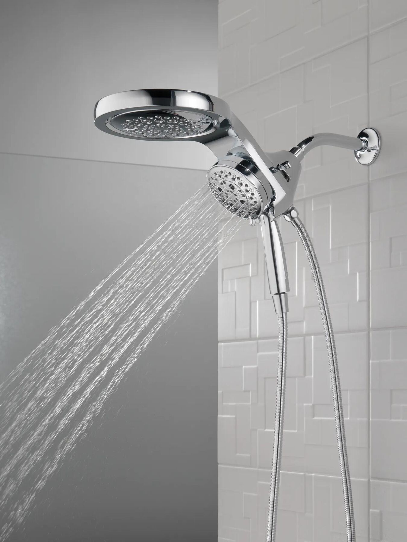 HydroRain&reg; H<sub>2</sub>Okinetic&reg; 5-Setting Two-in-One Shower Head
