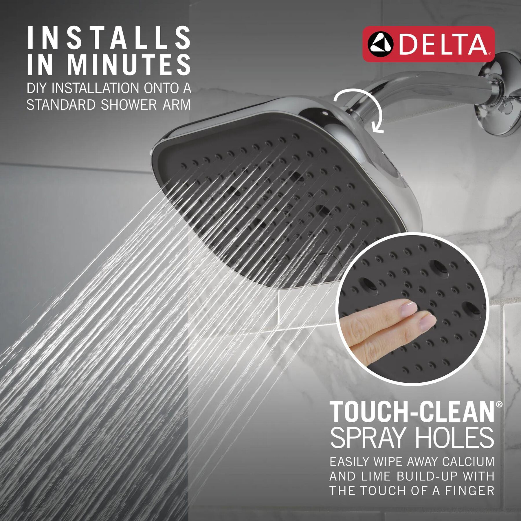 H2Okinetic&reg; 6-Setting 9-inch Raincan Shower Head with Silicone Spray Face