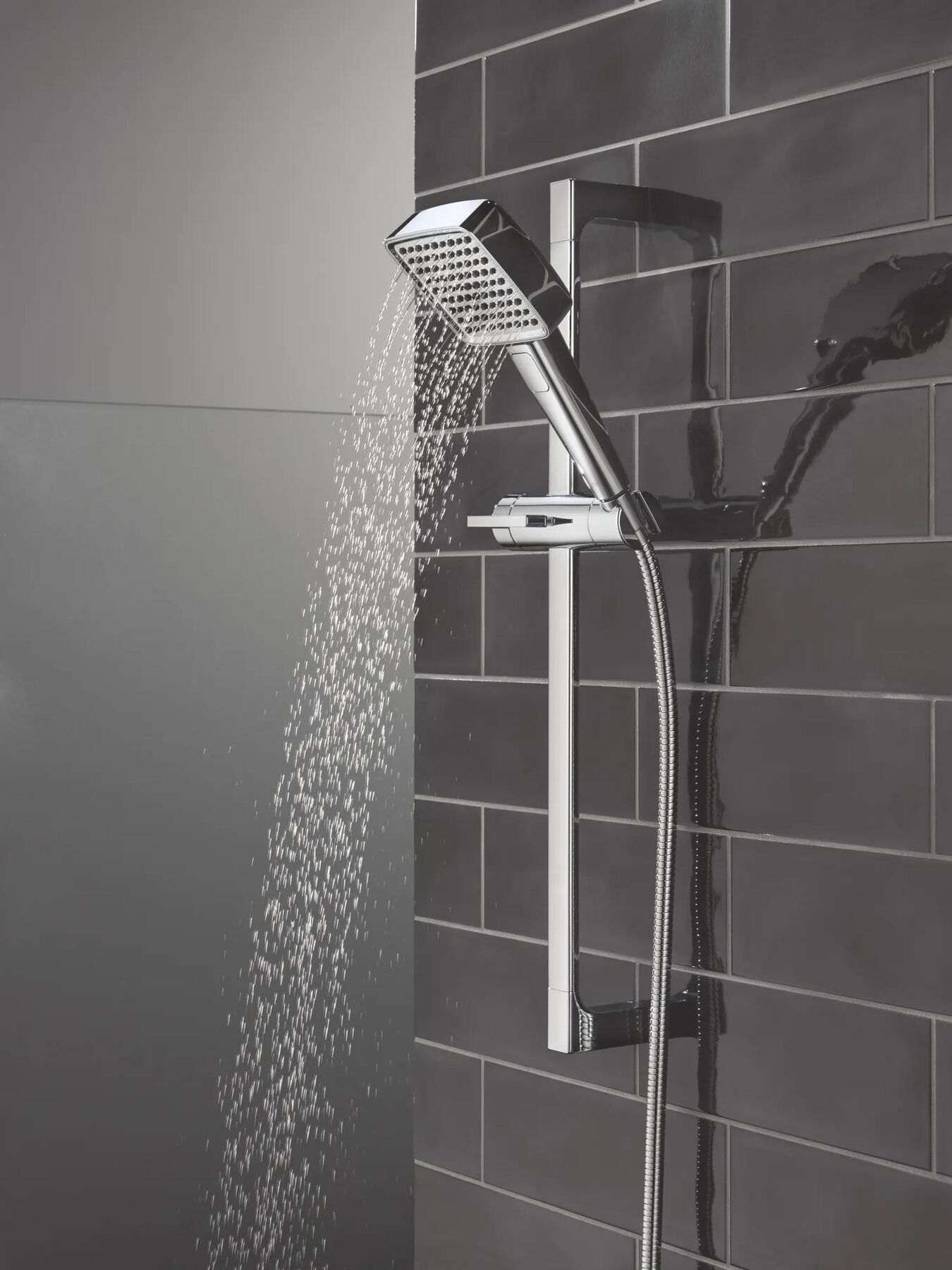 4-Setting Hand Shower with Slide Bar featuring FeatherRain&trade; Spray