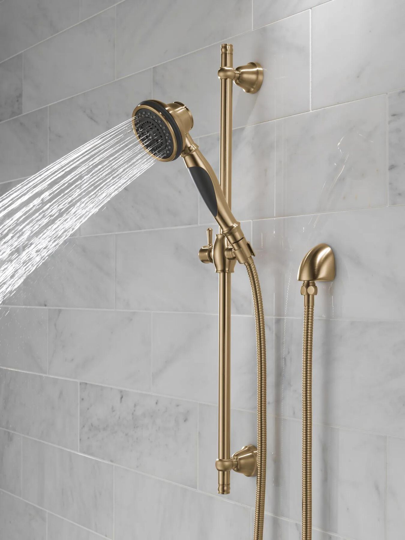 Premium 3-Setting Slide Bar Hand Shower with Wall Elbow (Recertified)