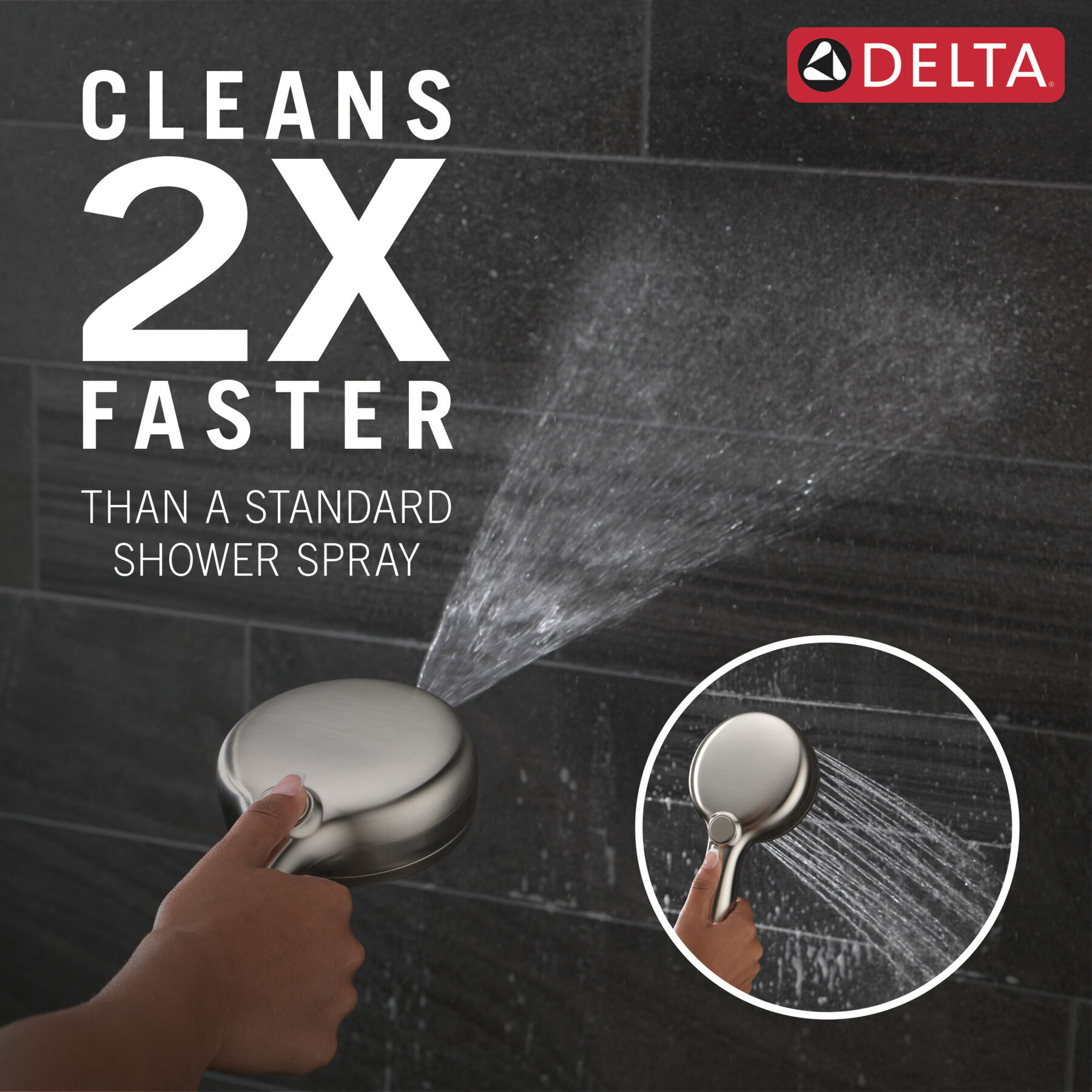 7-Setting Slide Bar Hand Shower with Cleaning Spray (Recertified)
