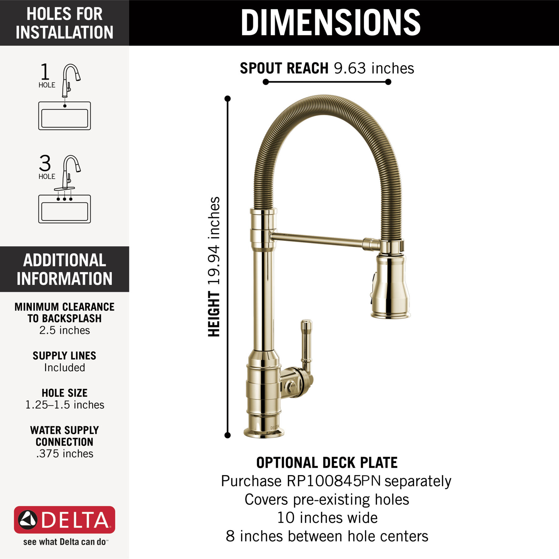 Single Handle Pull-Down Kitchen Faucet With Spring Spout