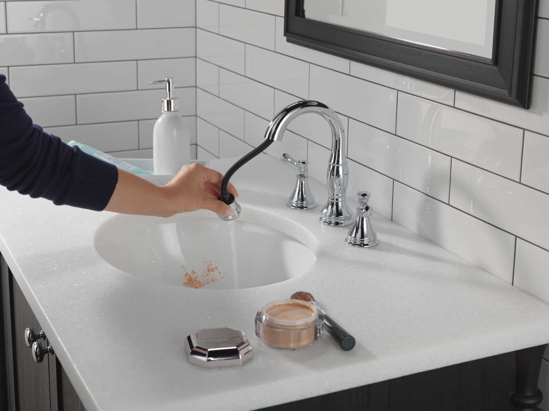 Two Handle Widespread Pull-Down Bathroom Faucet