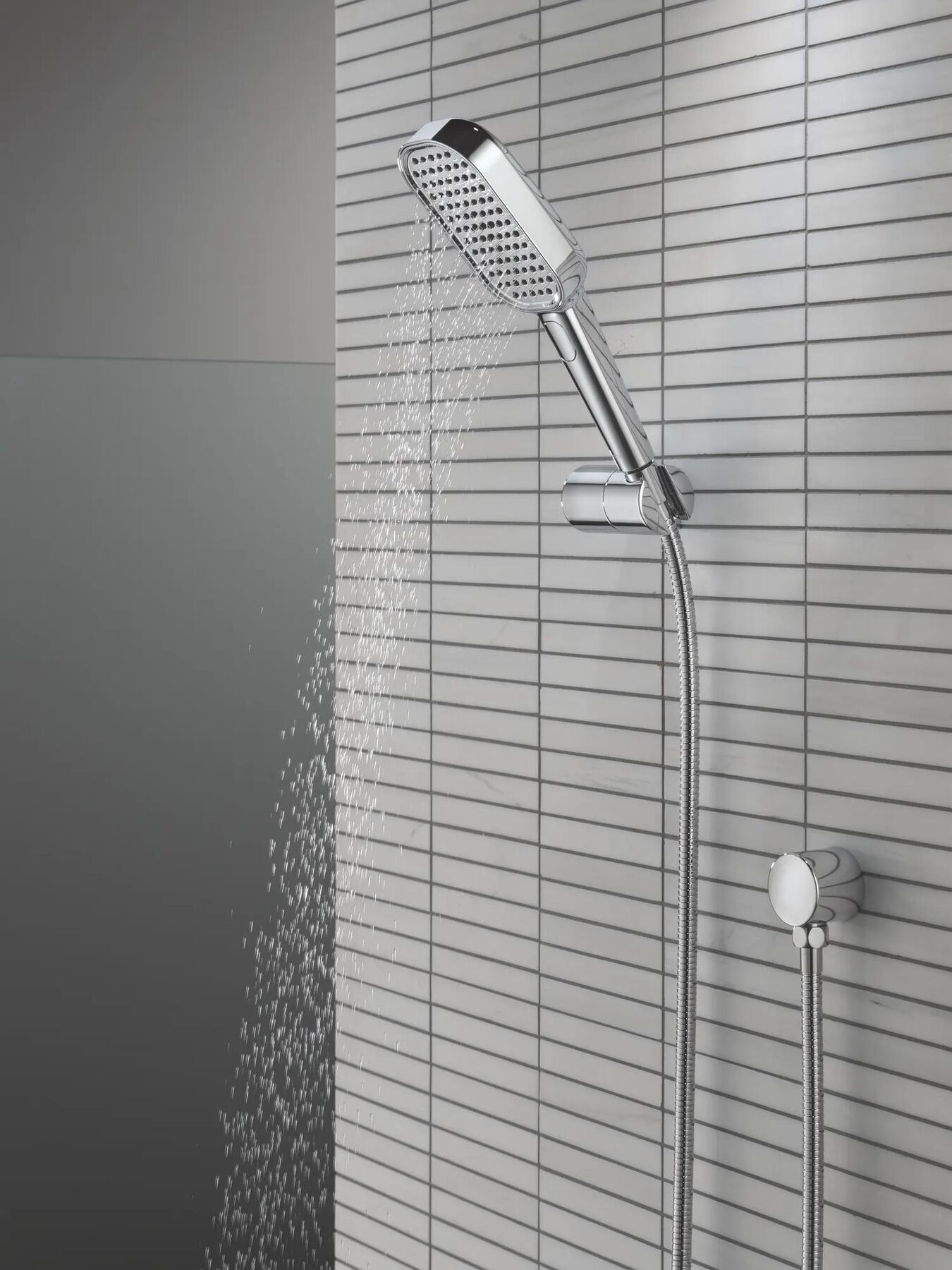 4-Setting Hand Shower with Wall Mount featuring FeatherRain&trade; Spray