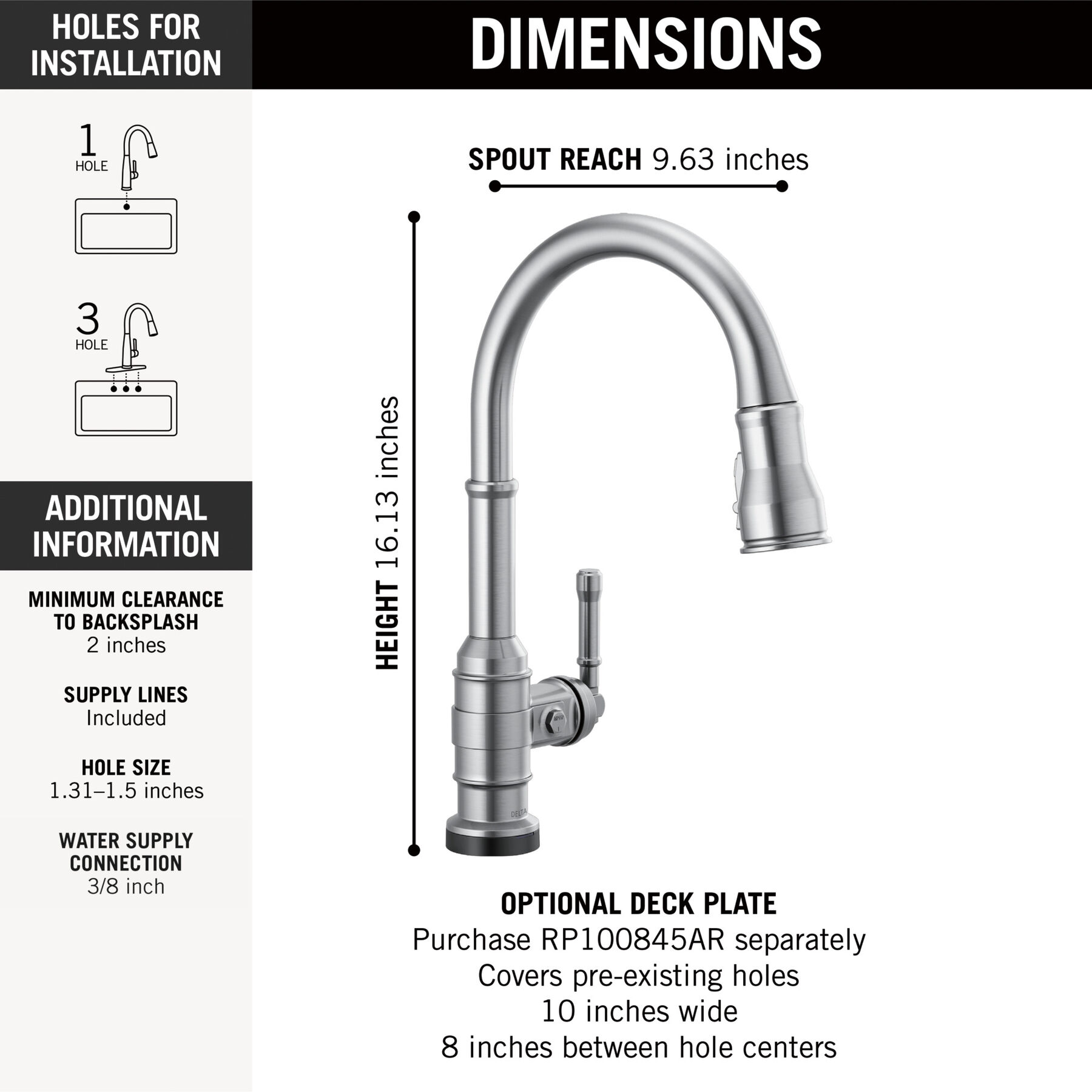 Touch<sub>2</sub>O&reg; Technology Kitchen Faucet with Touchless Technology