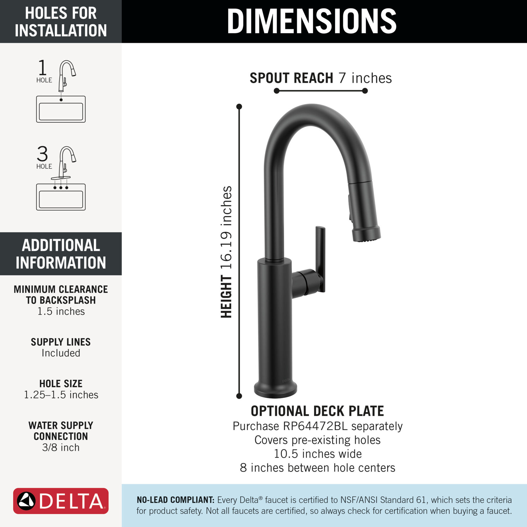 Single Handle Pull-Down Bar / Prep Faucet