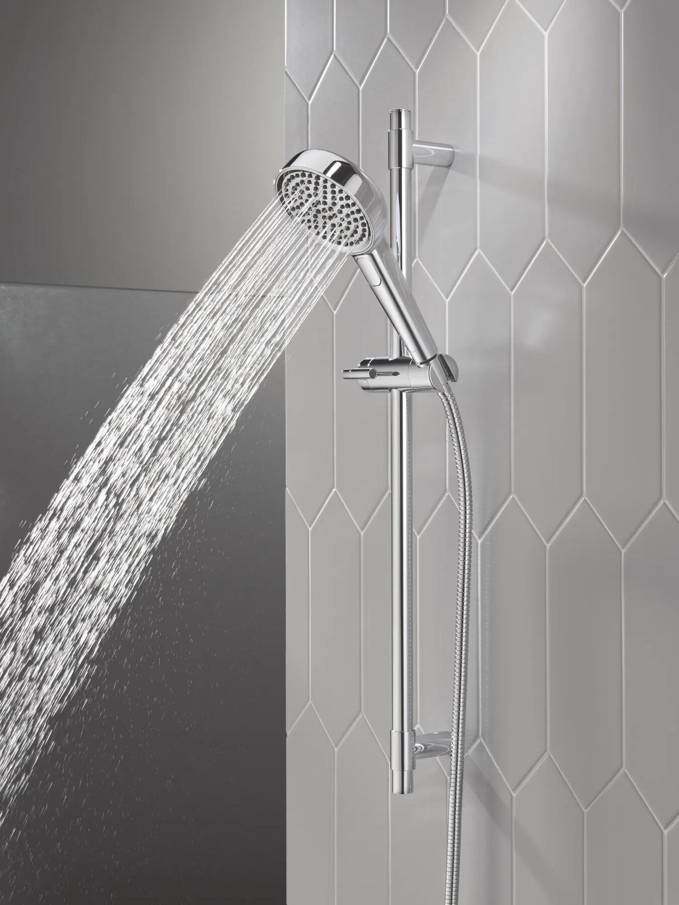 4-Setting Hand Shower with Slide Bar featuring FeatherRain&trade; Spray