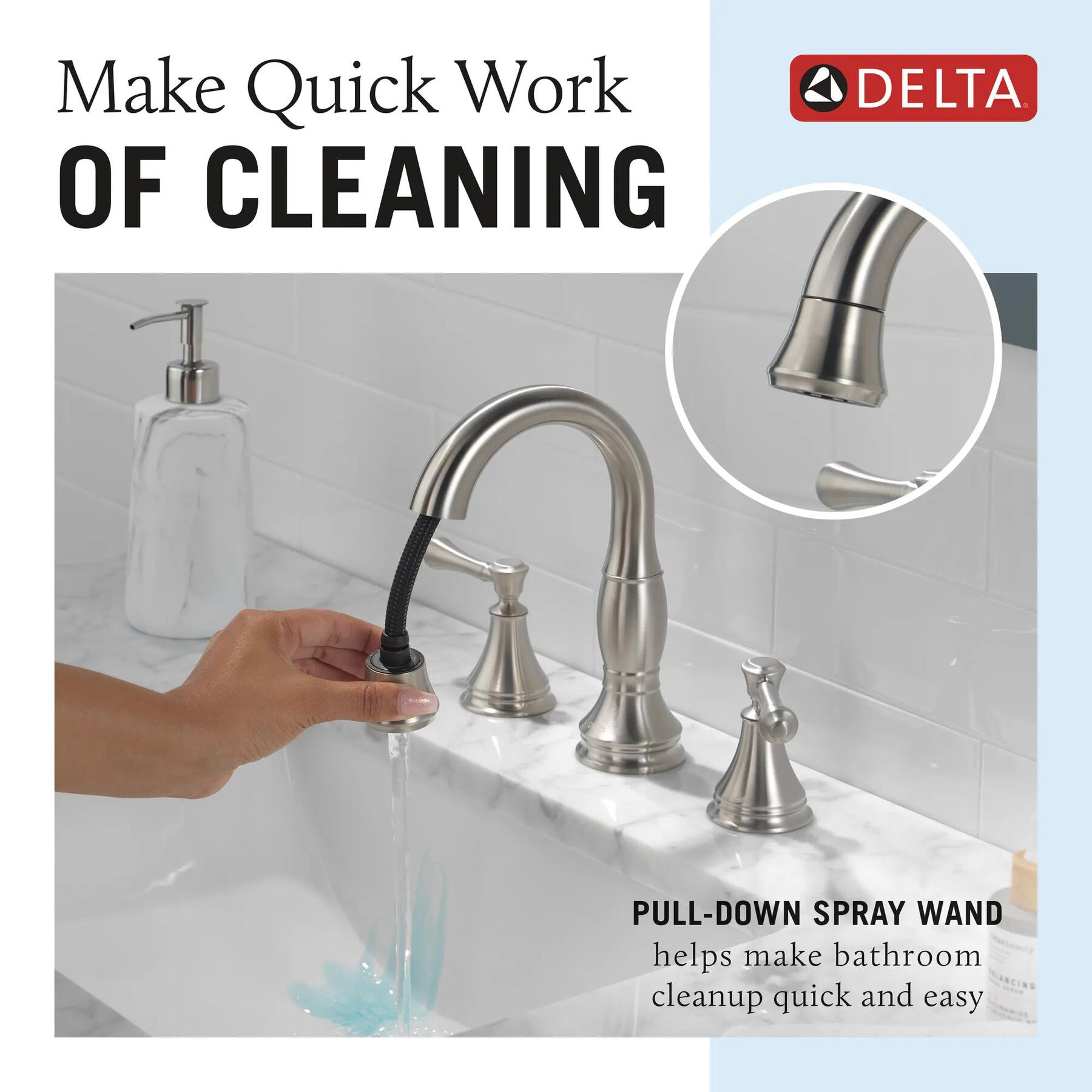 Two Handle Widespread Pull Down Bathroom (Recertified)