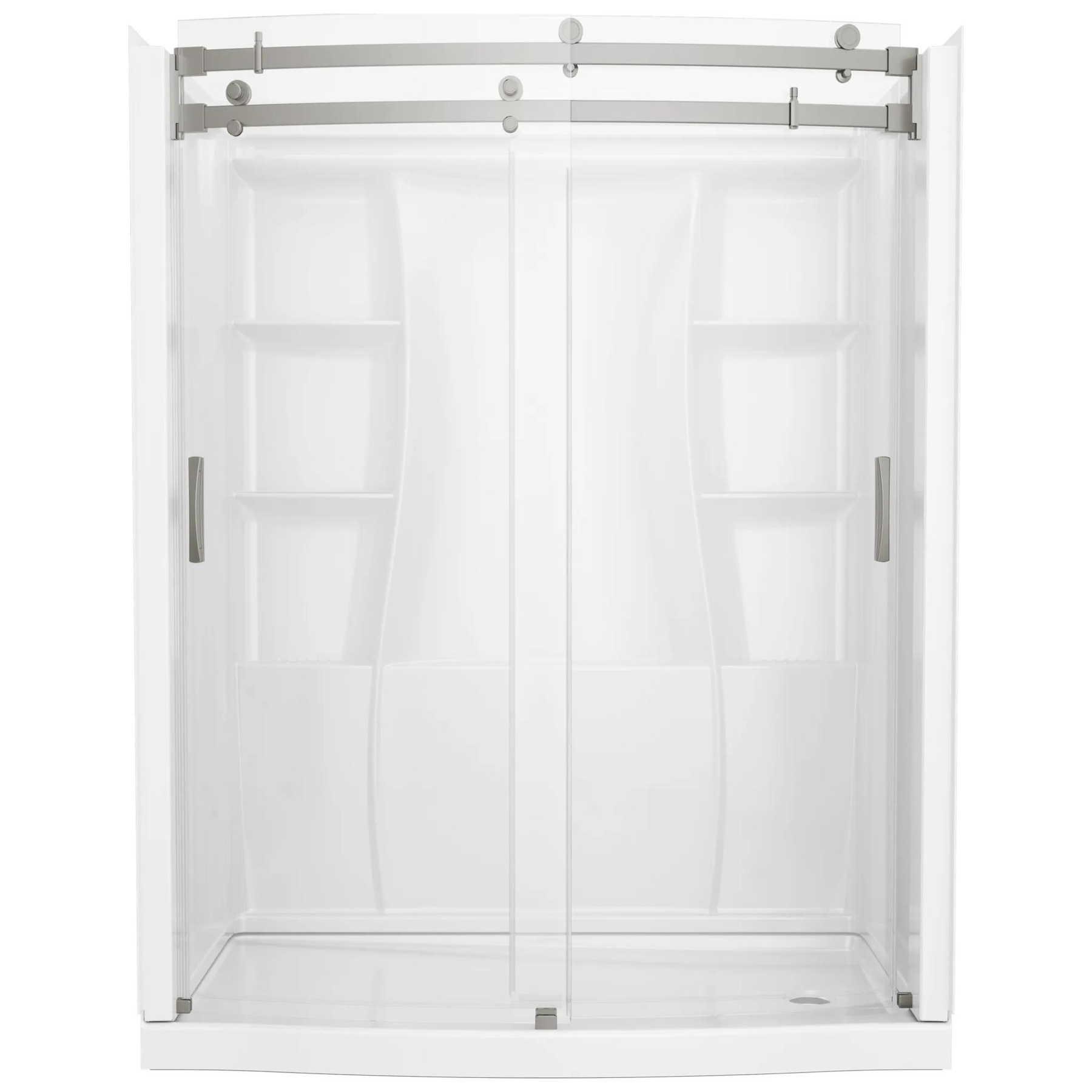 60 x 32" Curved Alcove Shower Base with Right Drain