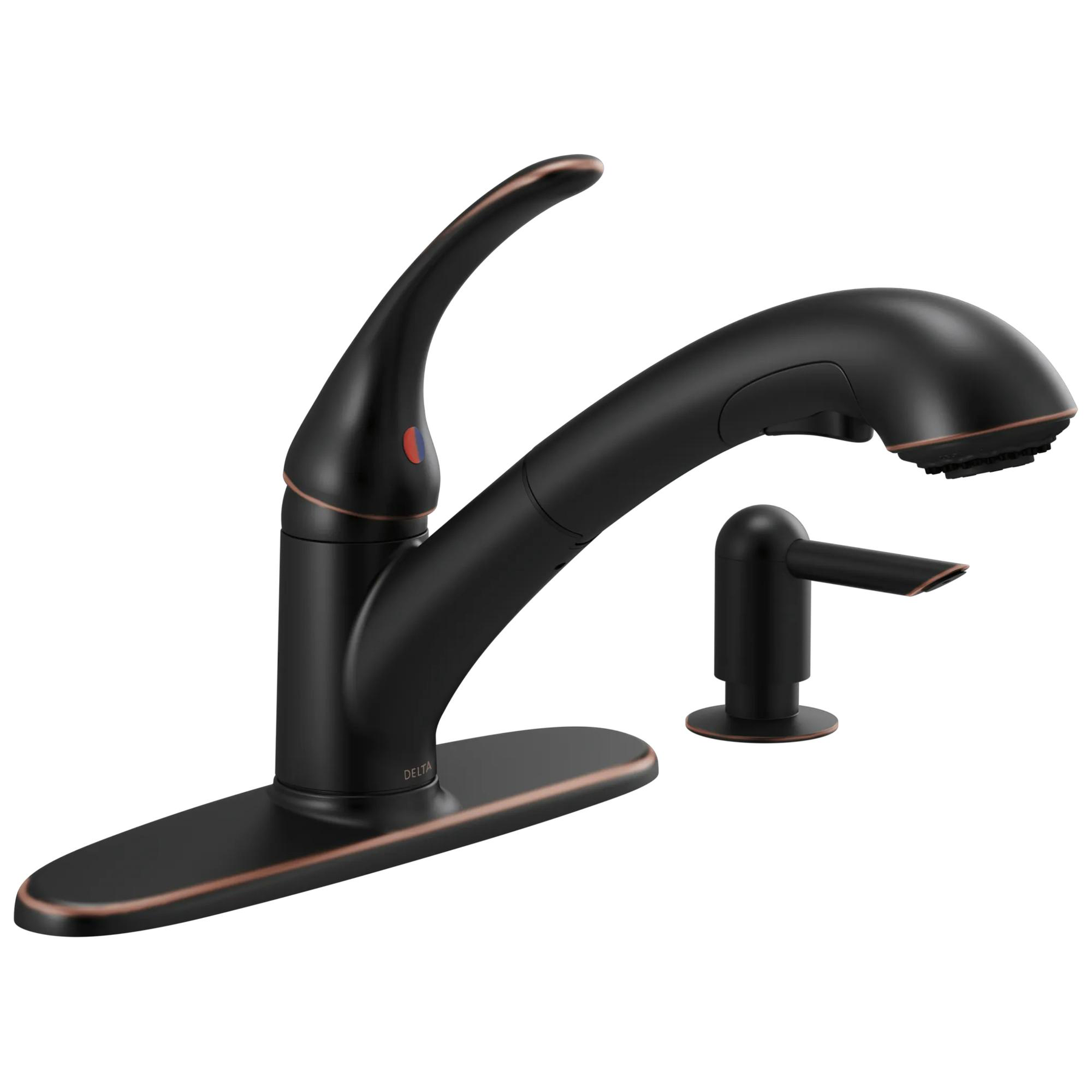 Single Handle Pull-Out Kitchen Faucet with Soap Dispenser
