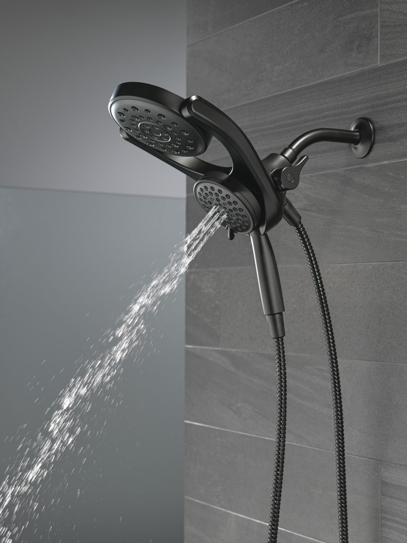 HydroRain&reg; 4-Setting Two-in-One Shower Head (Recertified)