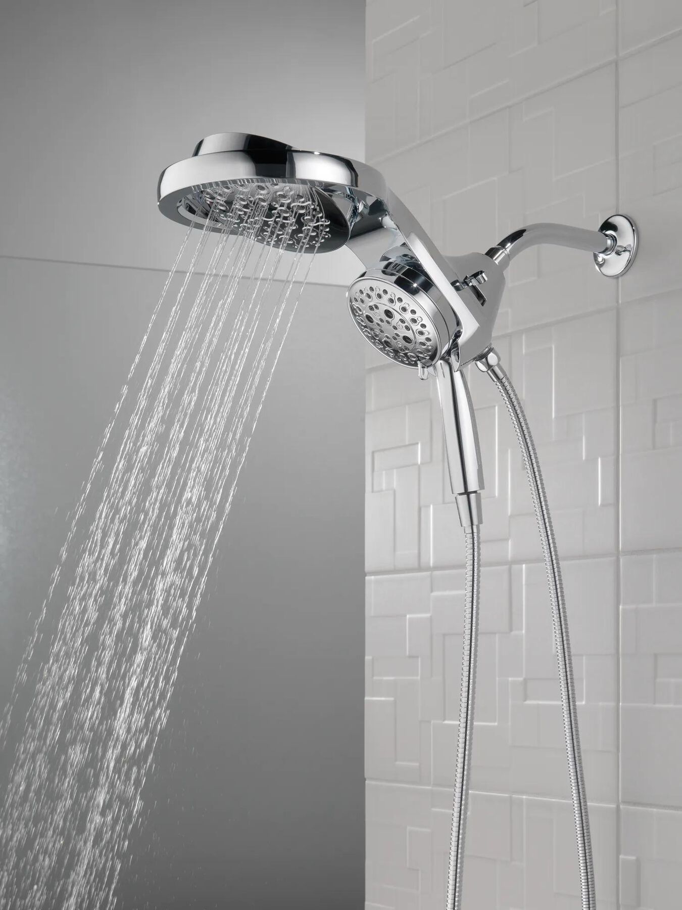 HydroRain&reg; H<sub>2</sub>Okinetic&reg; 5-Setting Two-in-One Shower Head