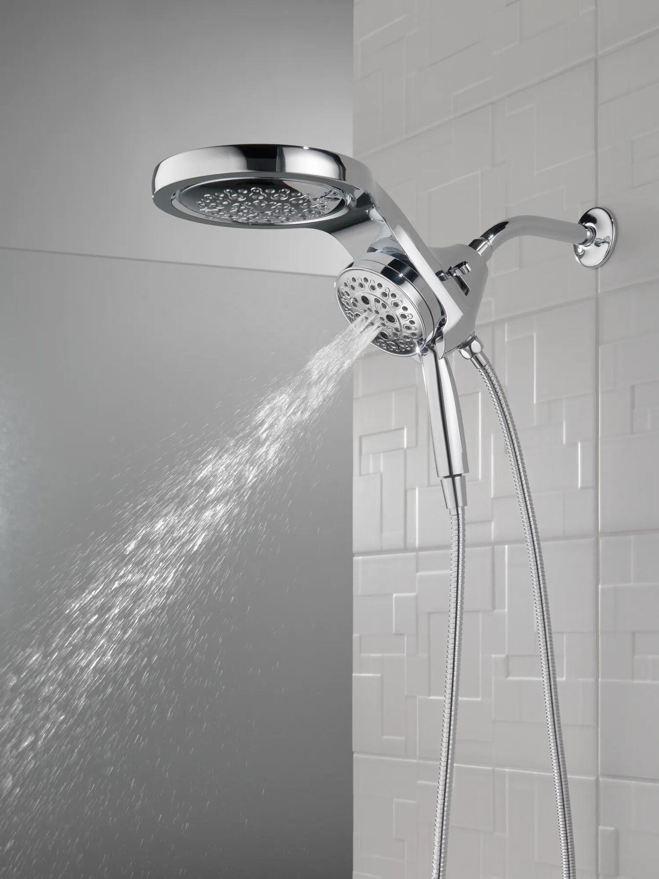 HydroRain&reg; H<sub>2</sub>Okinetic&reg; 5-Setting Two-in-One Shower Head