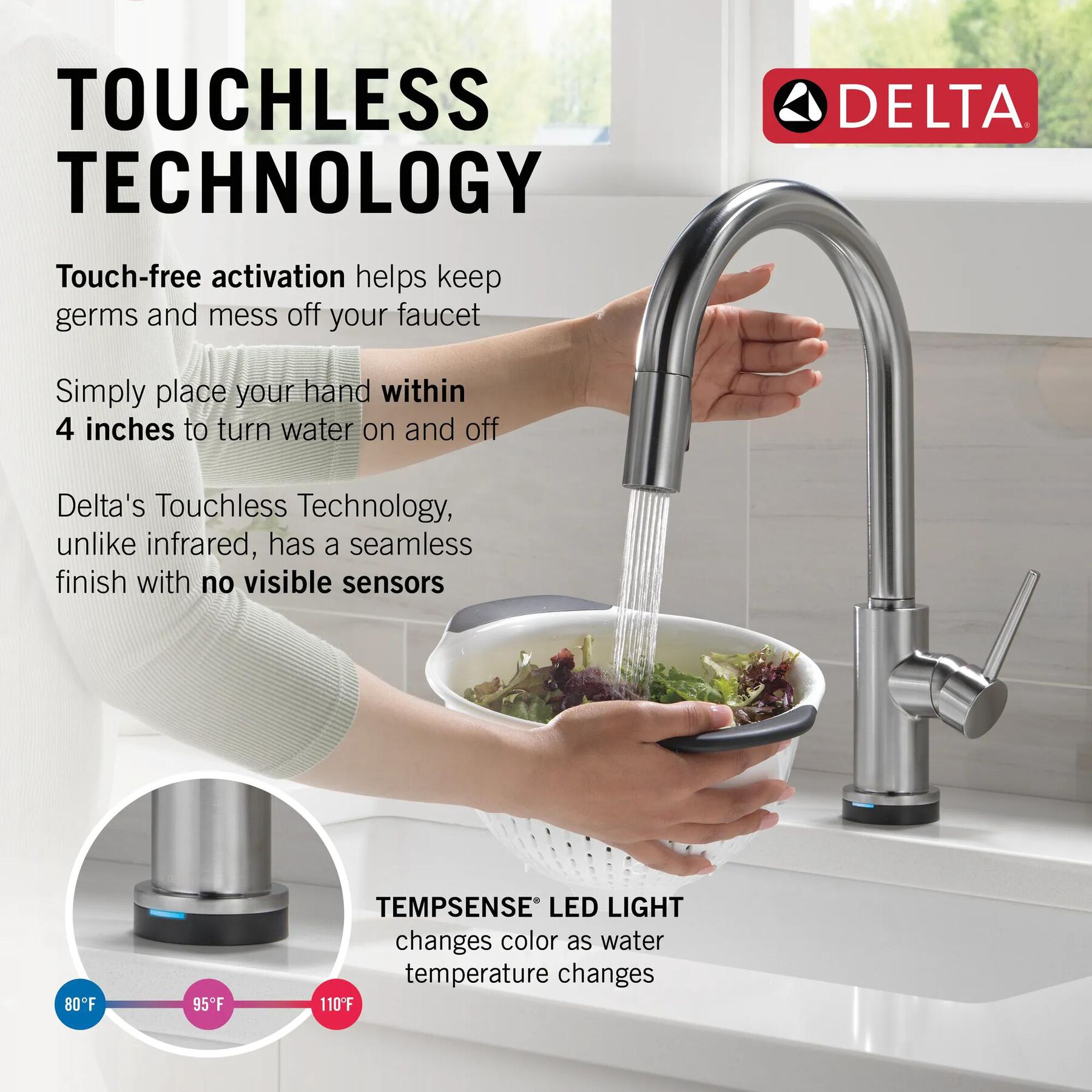 Touch<sub>2</sub>O&reg; Technology Kitchen Faucet with Touchless Technology