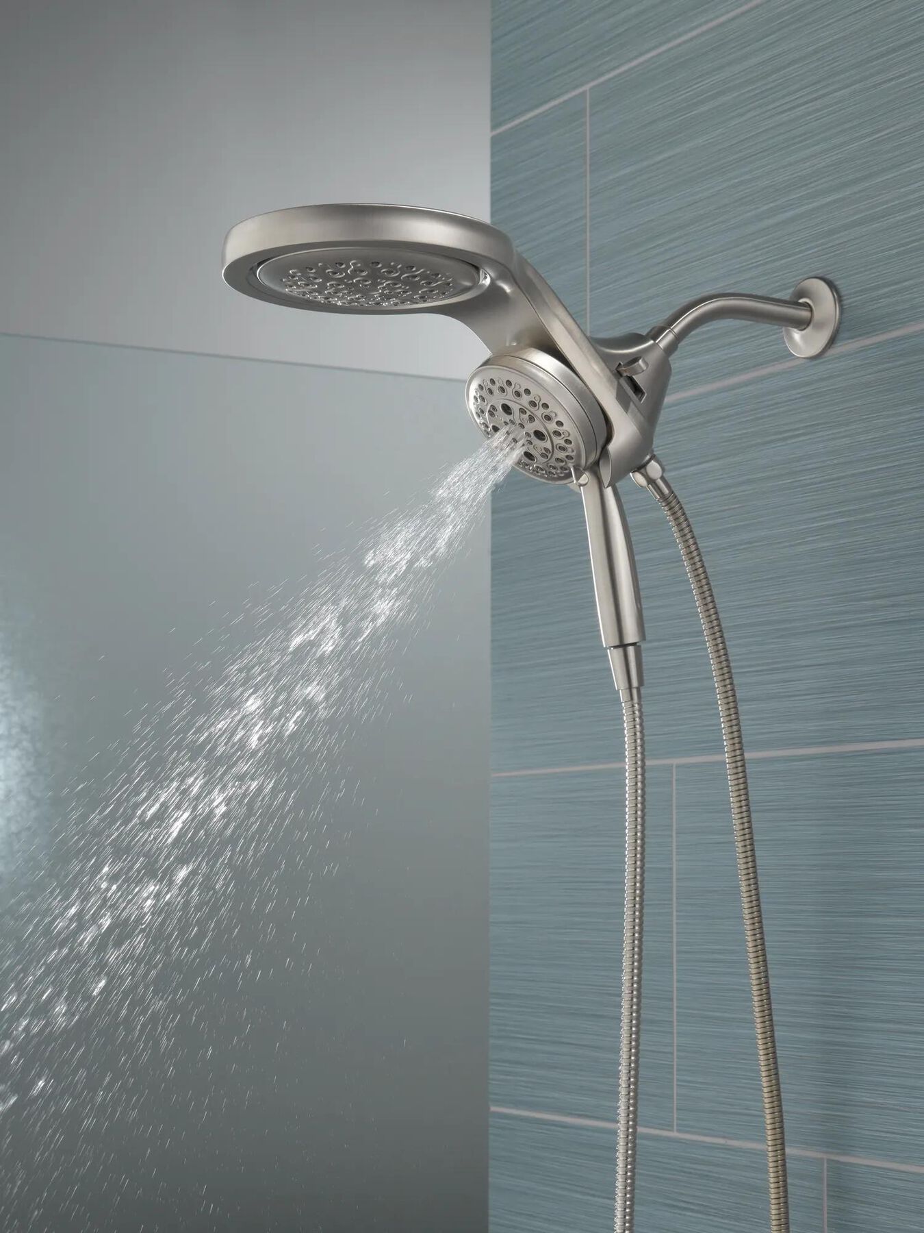 HydroRain&reg; H2Okinetic&reg; 5-Setting Two-in-One Shower Head (Recertified)