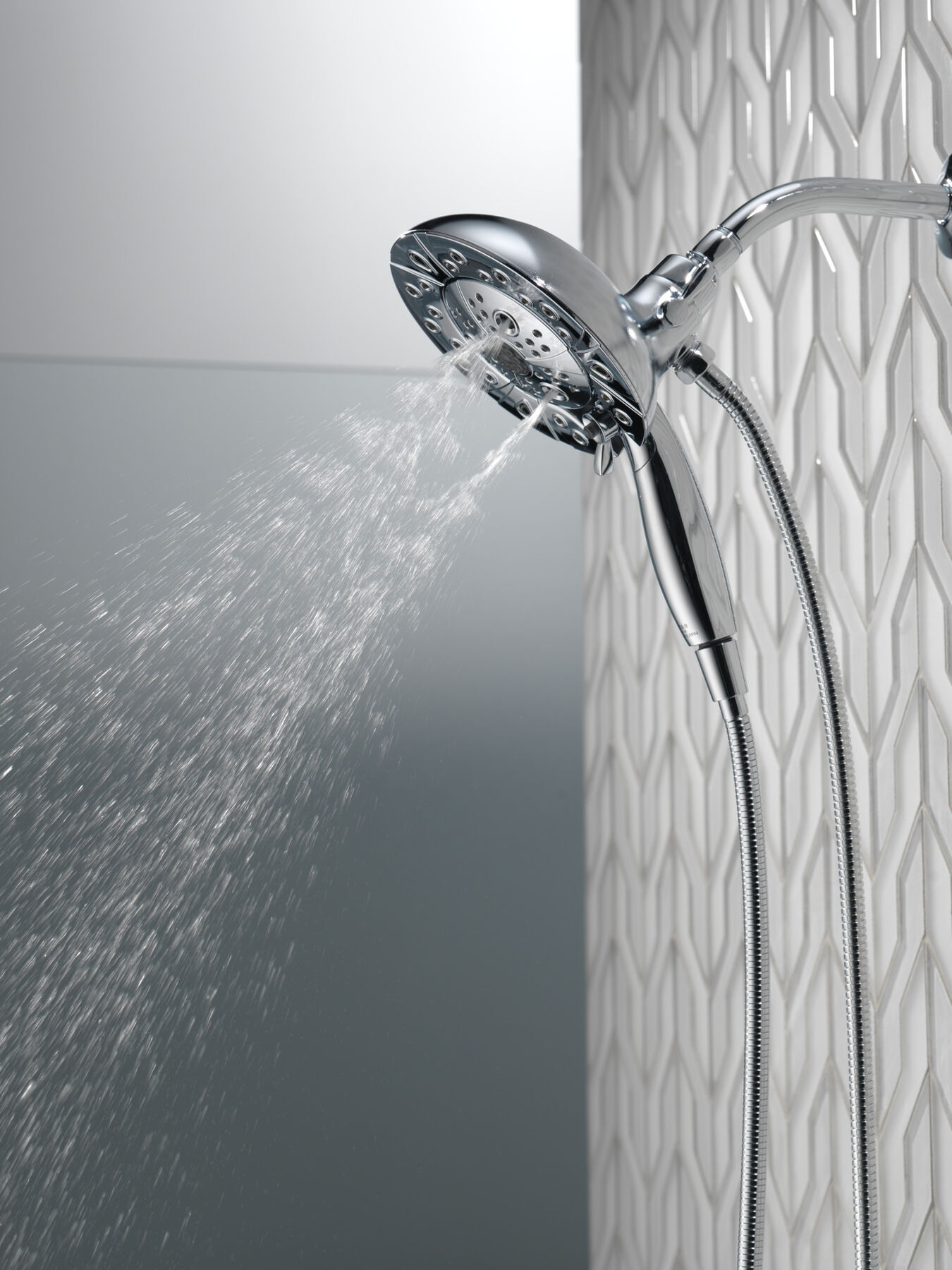 H<sub>2</sub>Okinetic&reg; In2ition&reg; 5-Setting Two-in-One Shower