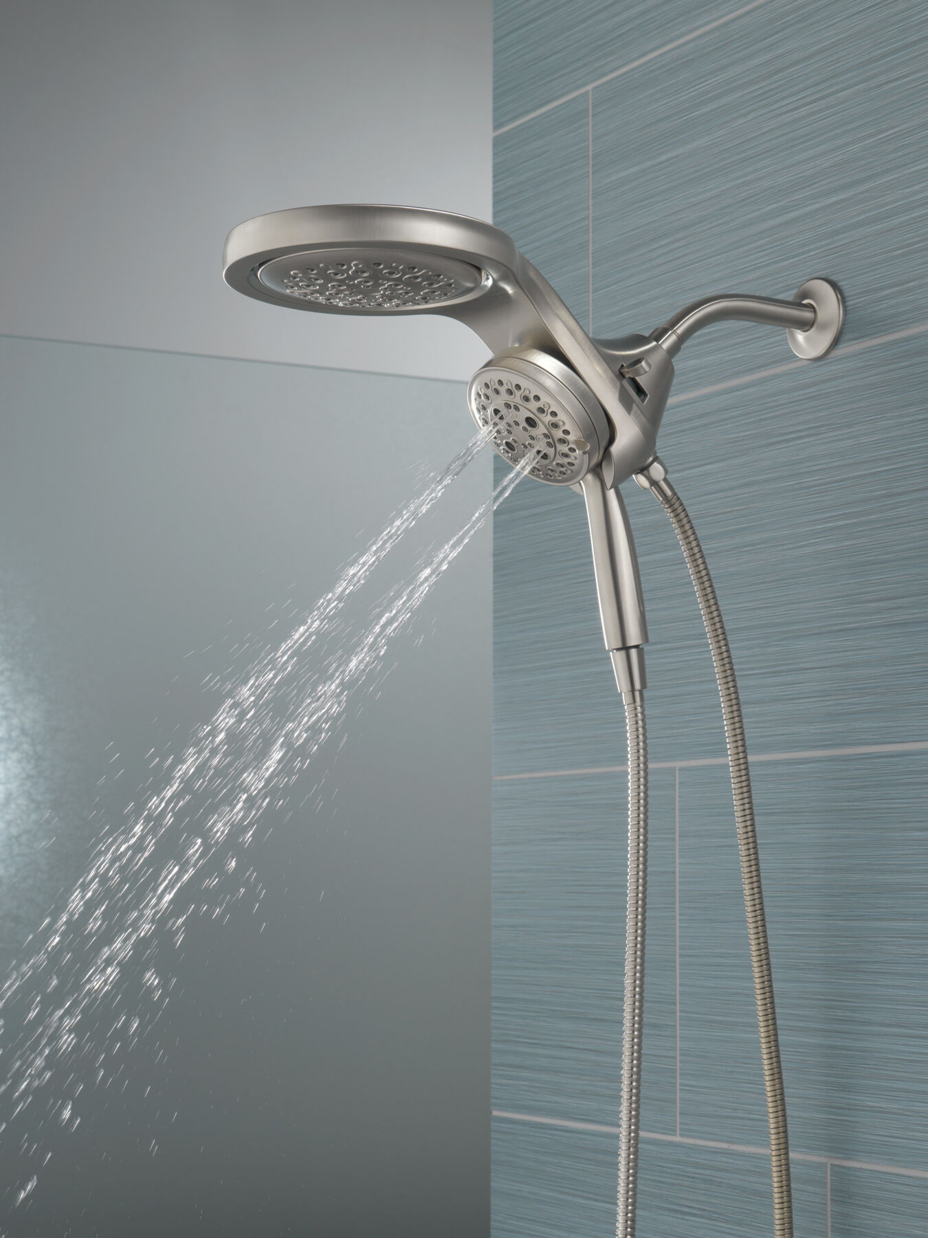 HydroRain&reg; H2Okinetic&reg; 5-Setting Two-in-One Shower Head (Recertified)