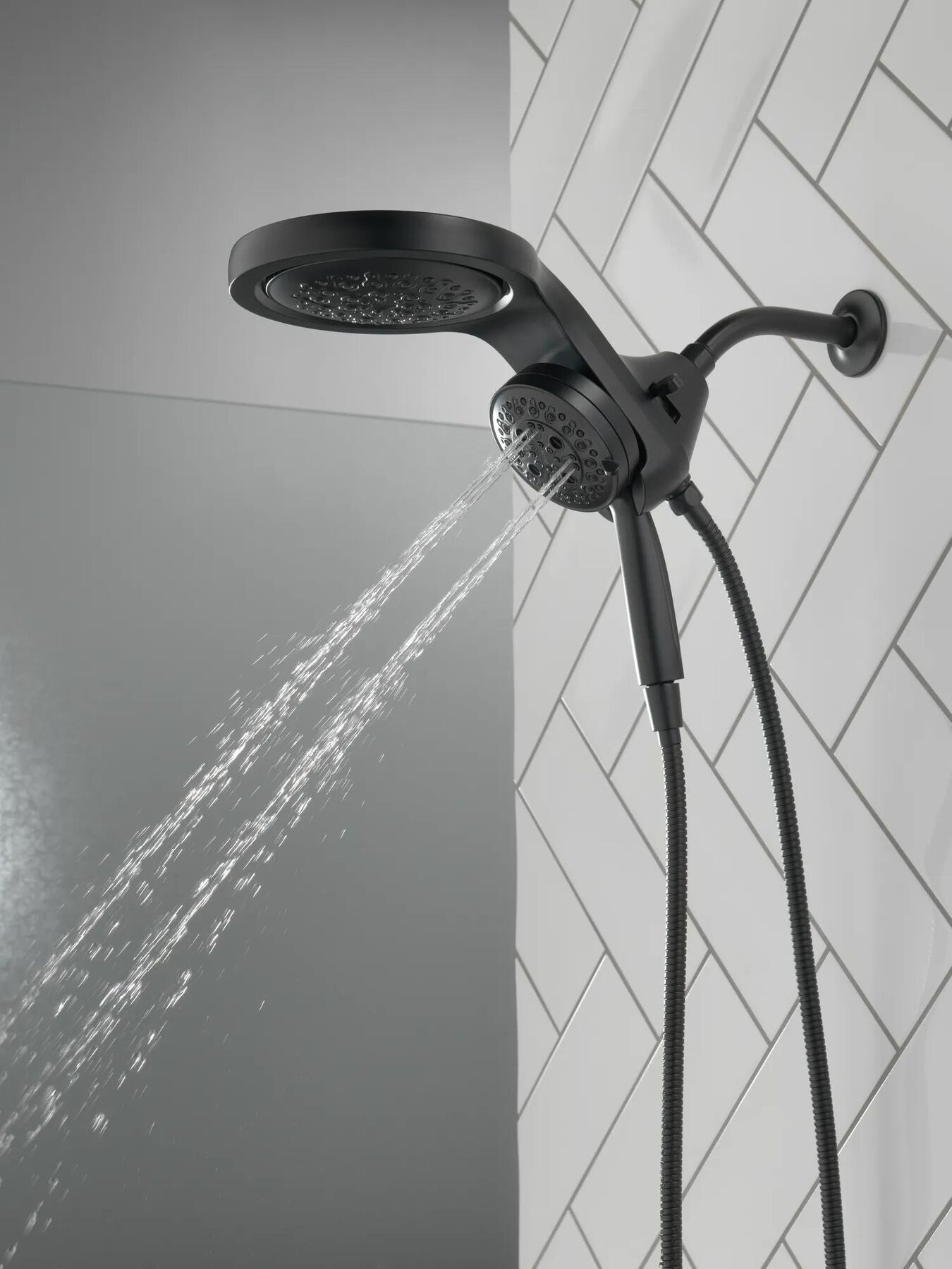 HydroRain&reg; H2Okinetic&reg; 5-Setting Two-in-One Shower Head (Recertified)