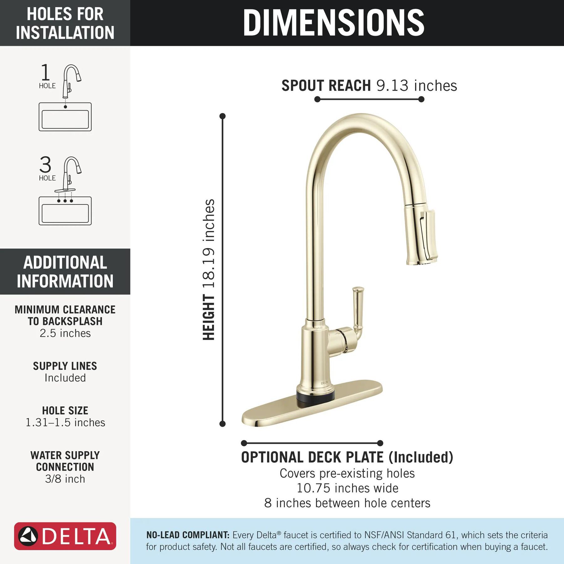 Single Handle Kitchen Pull-Down Faucet With Touchless Technology