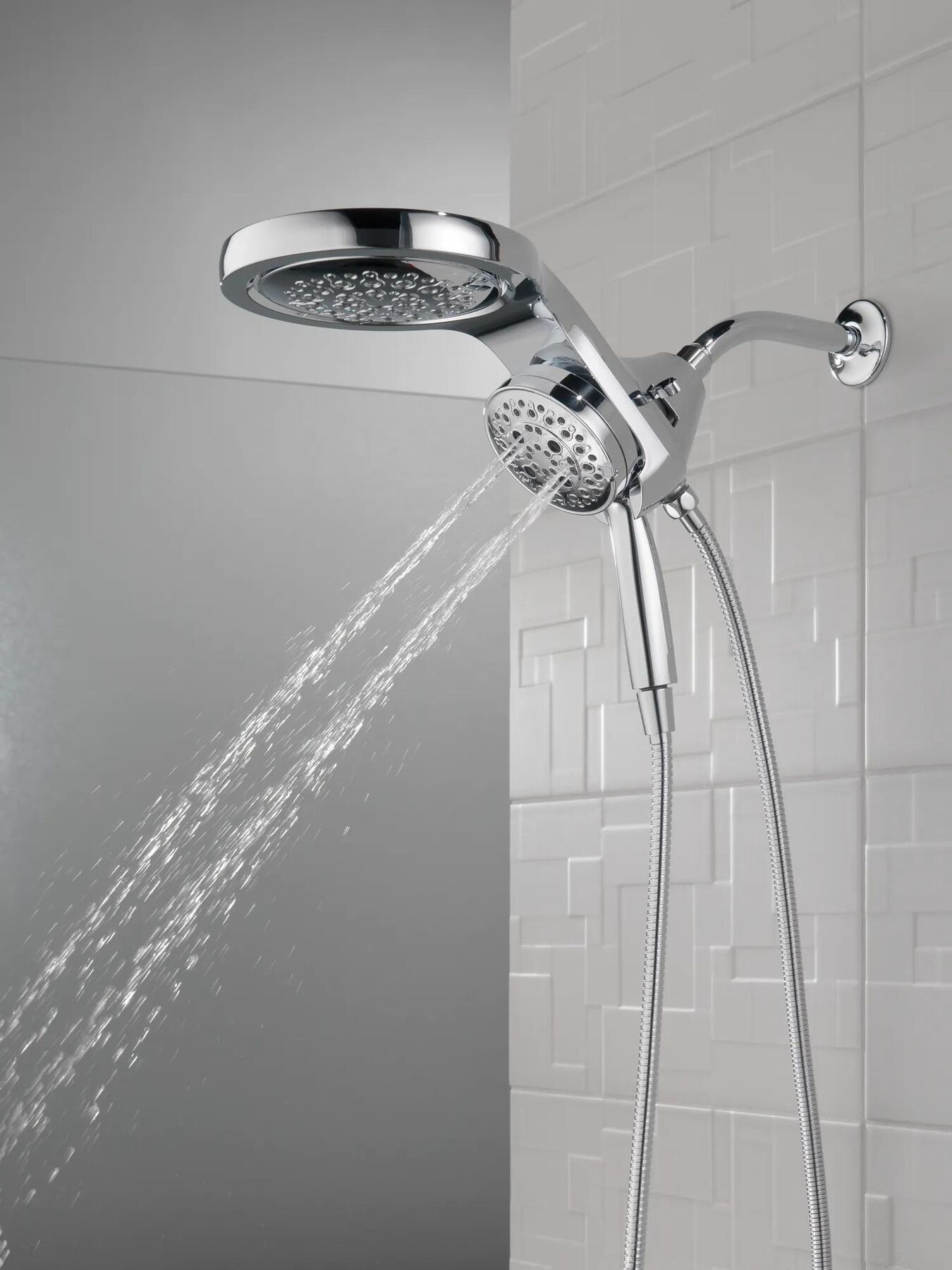 HydroRain&reg; H<sub>2</sub>Okinetic&reg; 5-Setting Two-in-One Shower Head