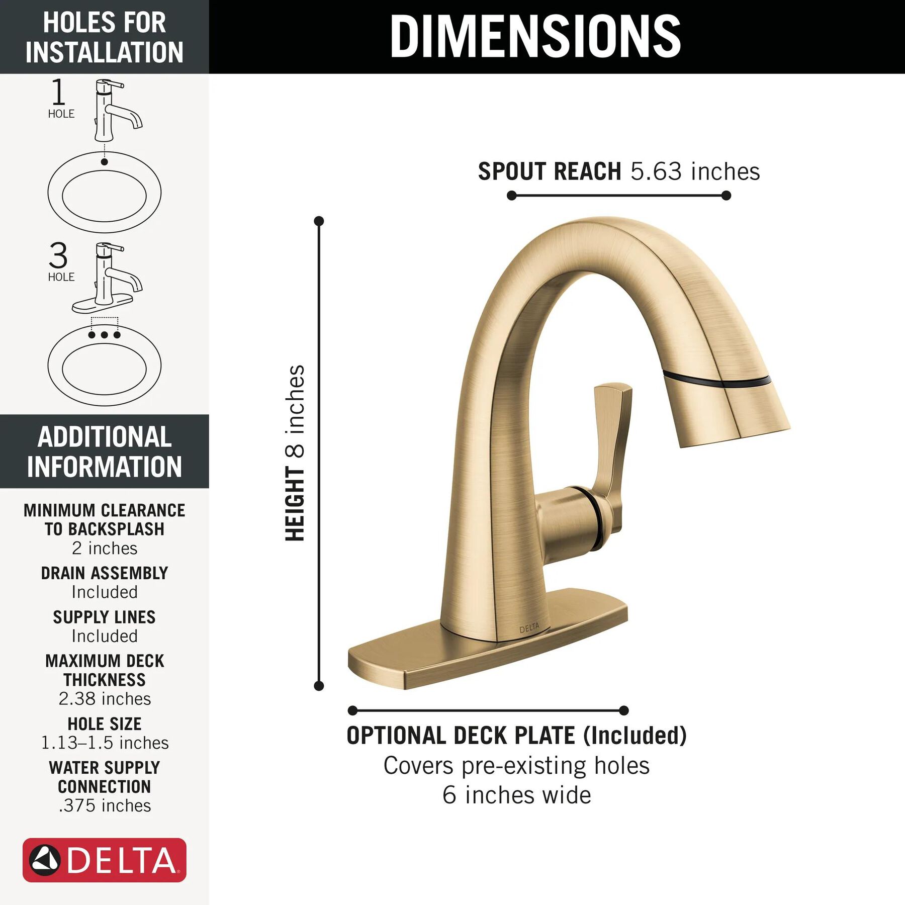 Single Handle Pull Down Bathroom Faucet (Recertified)