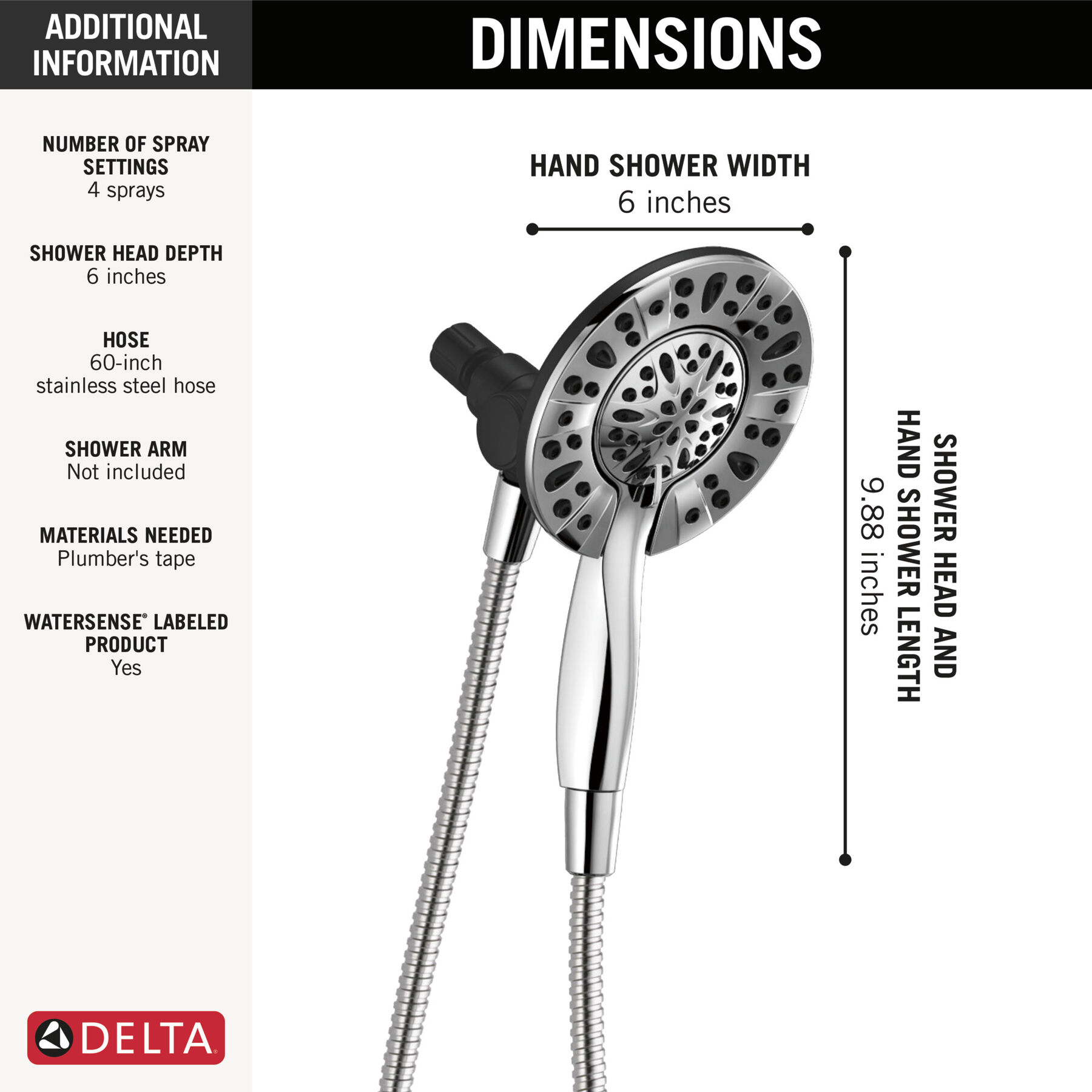 In2ition&reg; 4-Setting Two-in-One Shower