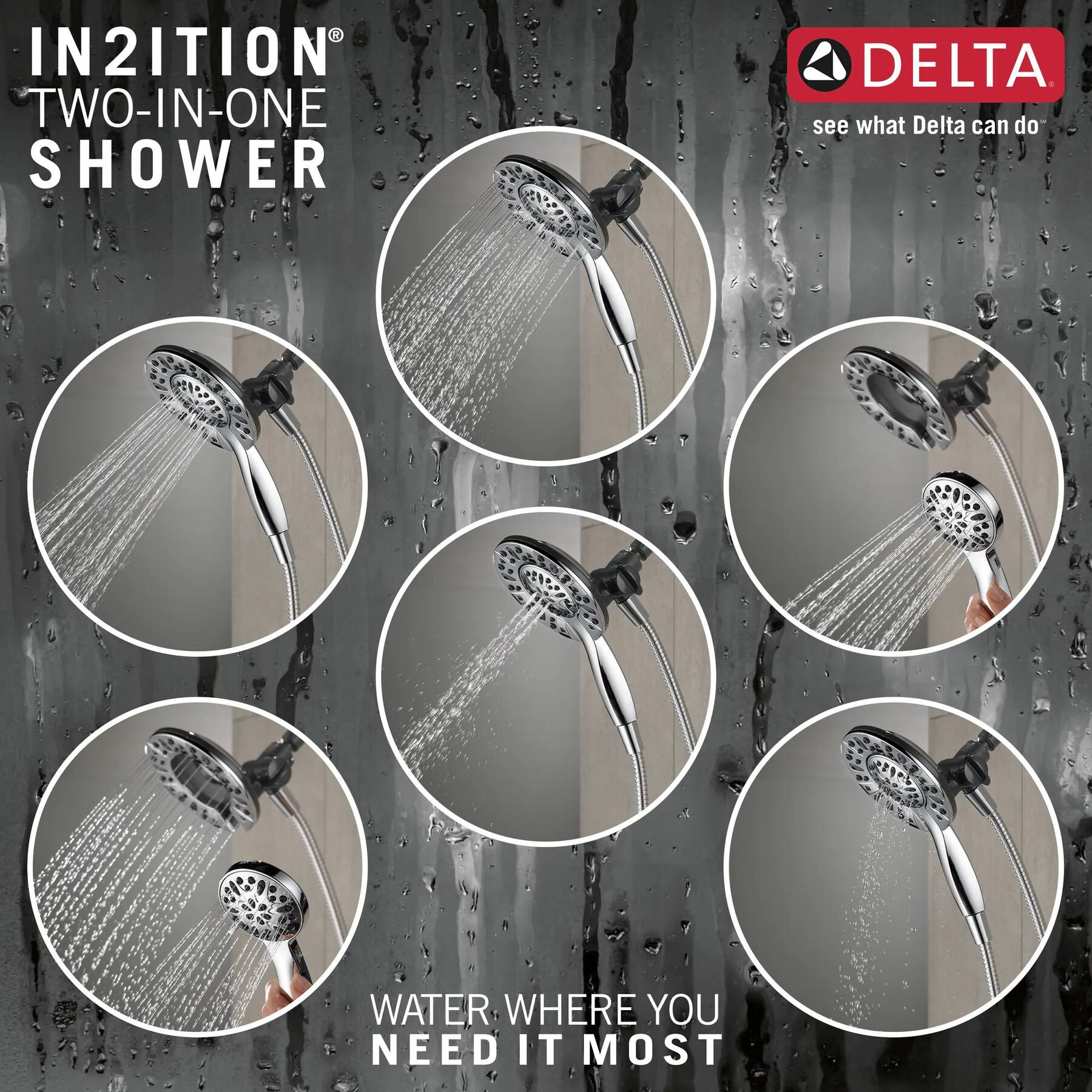 In2ition&reg; 4-Setting Two-in-One Shower